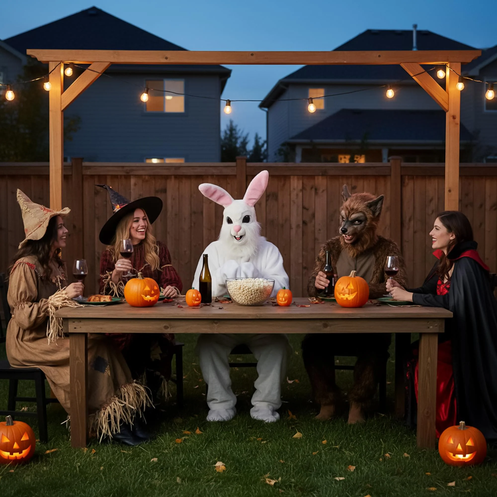 Fluffy Easter Bunny Adult Costume - Image 5