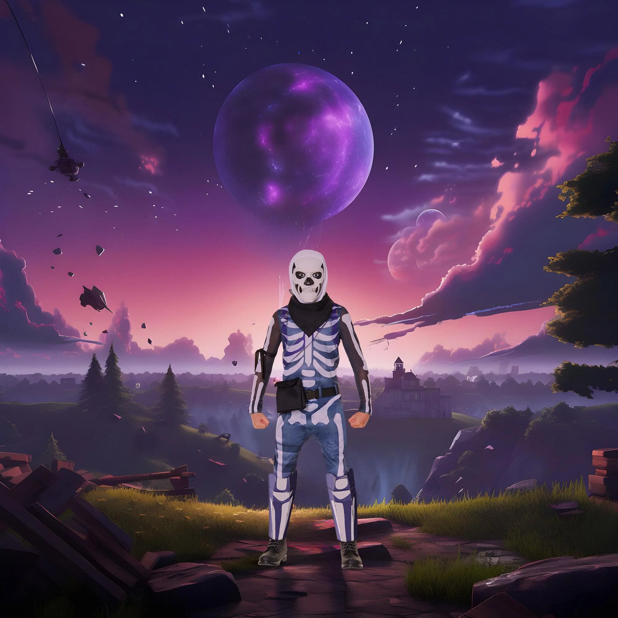Fortnite Skull Trooper Child Costume - Image 21