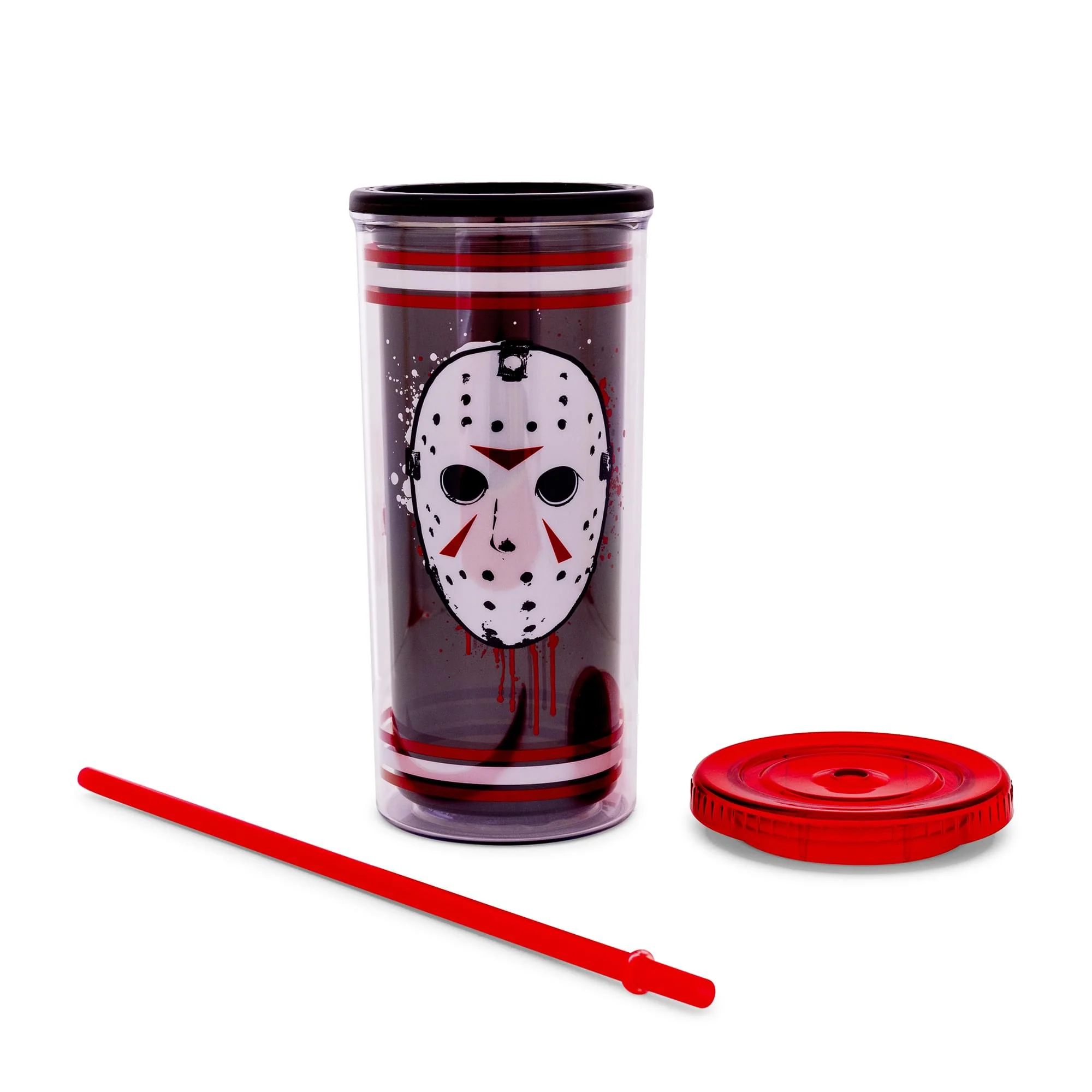 Friday The 13th Jason Mask Carnival Cup With Lid and Straw | Holds 20 Ounces - Image 3