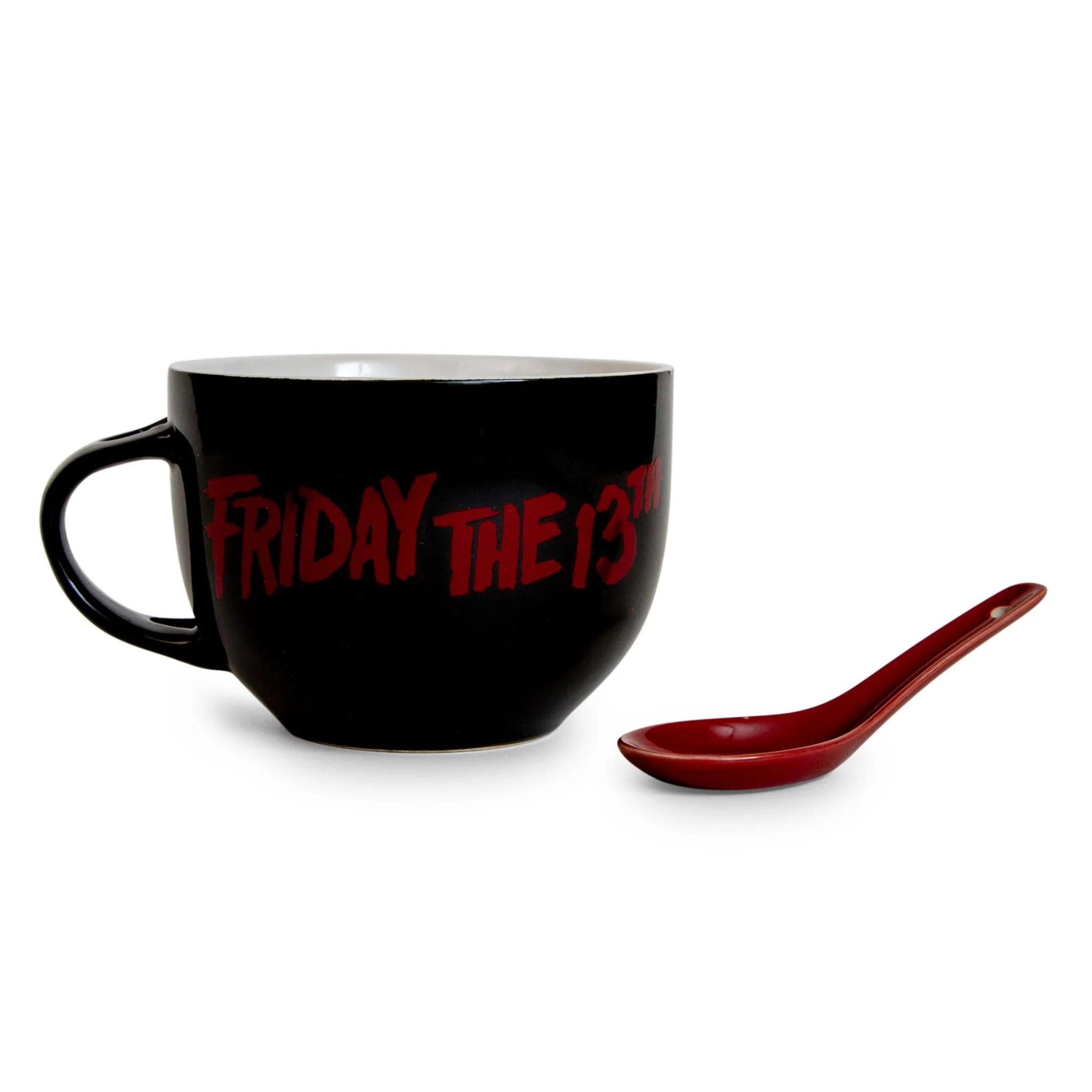 Friday the 13th Jason Voorhees Ceramic Soup Mug With Spoon | Holds 24 Ounces - Image 2