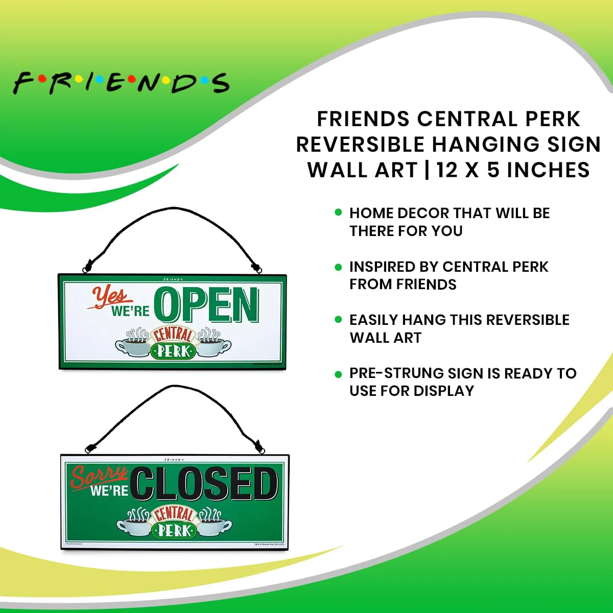 Friends Central Perk Reversible Hanging Sign Wall Art | 12 x 5 Inches - Image 7