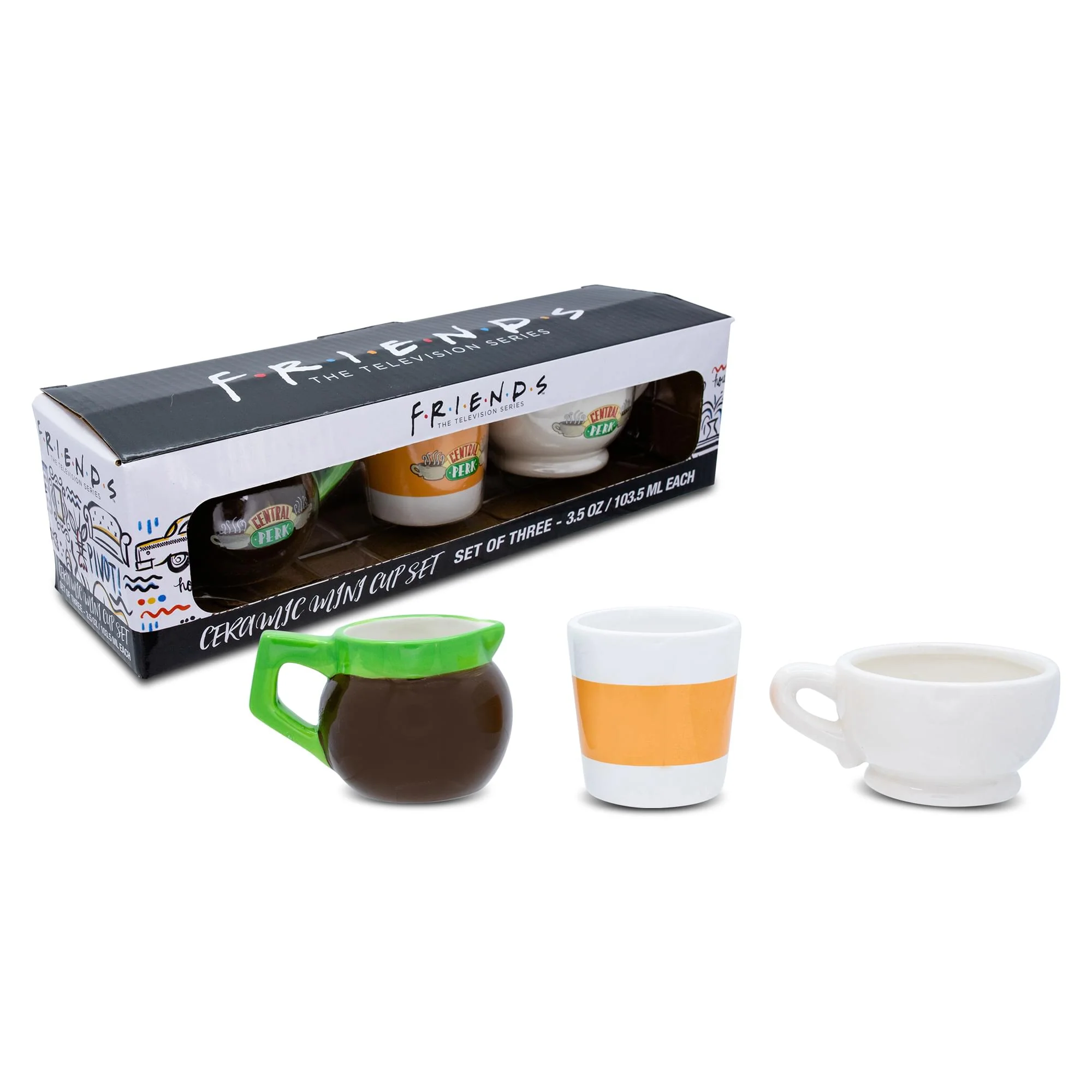Friends Central Perk 4-Ounce Sculpted Ceramic Mini Cups | Set of 3 - Image 2