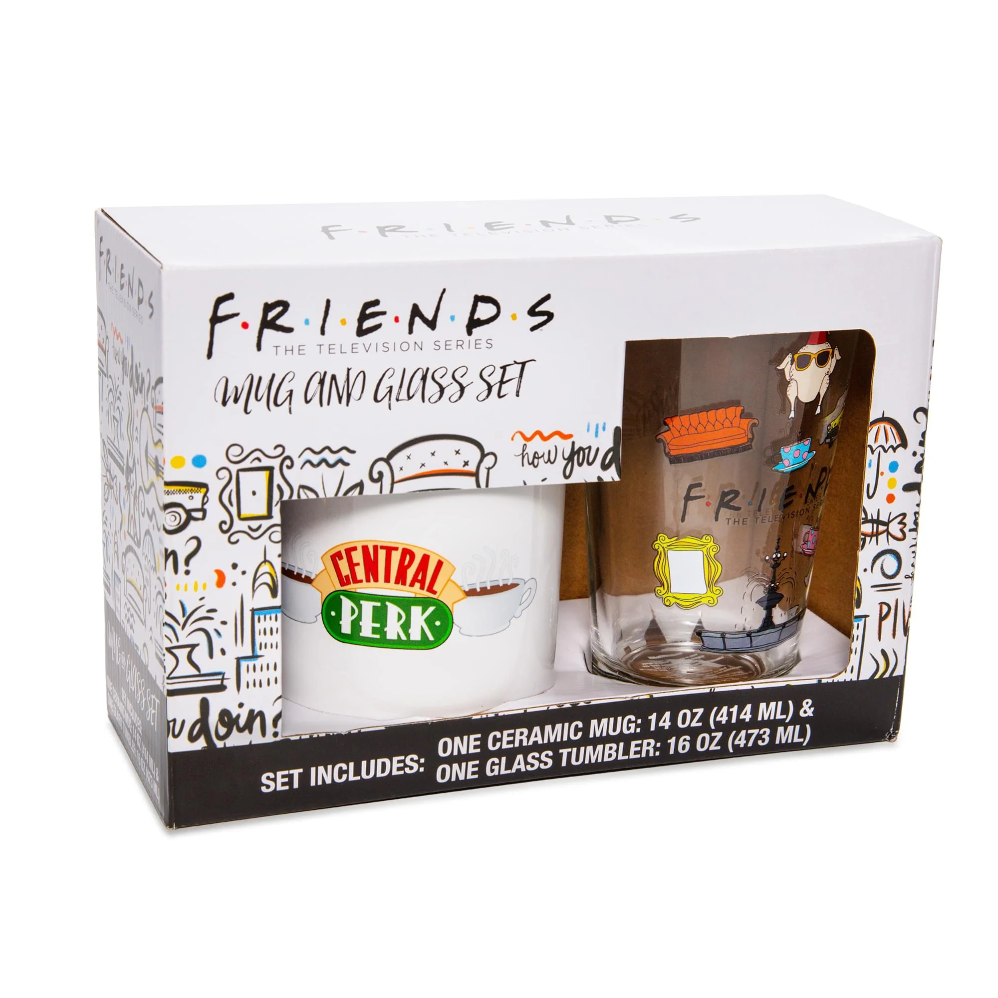 Friends Iconography Pint Glass and Ceramic Mug Set - Image 2