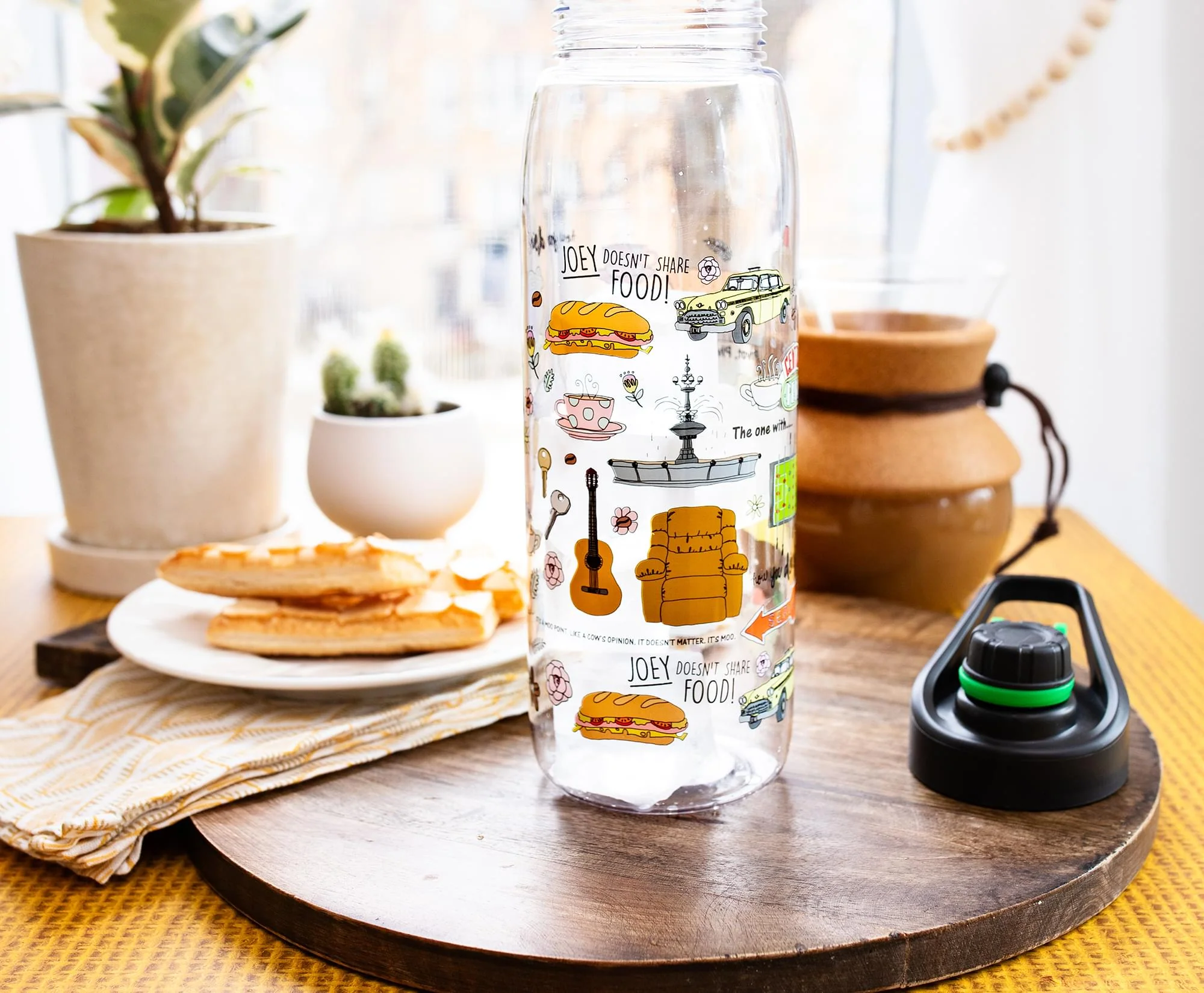 Friends Icons Water Bottle With Screw-Top Lid | Holds 28 Ounces - Image 6