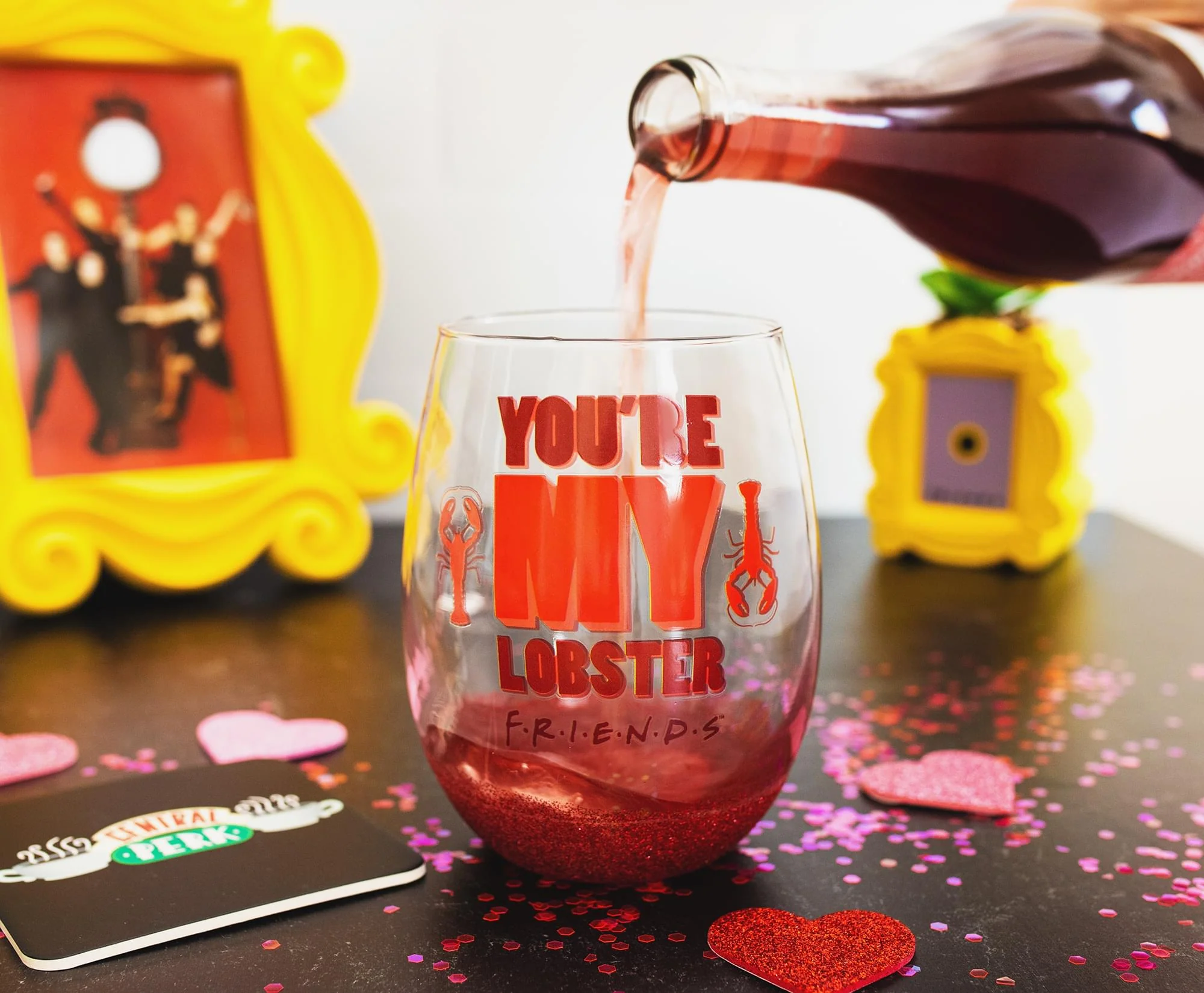 Friends "You're My Lobster" Teardrop Stemless Wine Glass | Holds 20 Ounces - Image 3