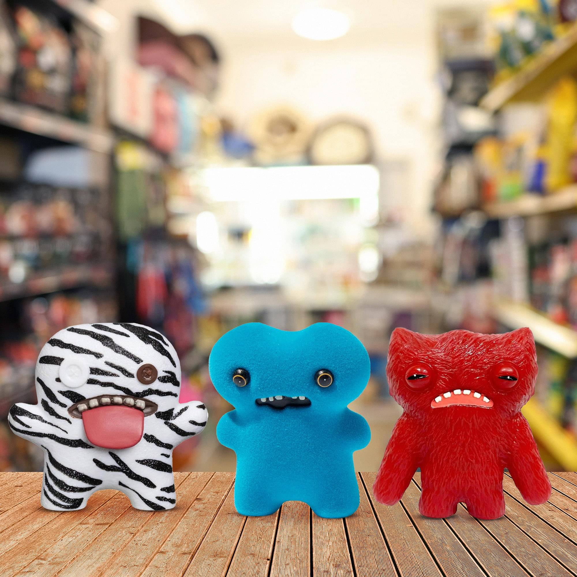 Fuggler 2.5 Inch Figure 3-Pack | Brown, Zebra Print, Blue - Image 6