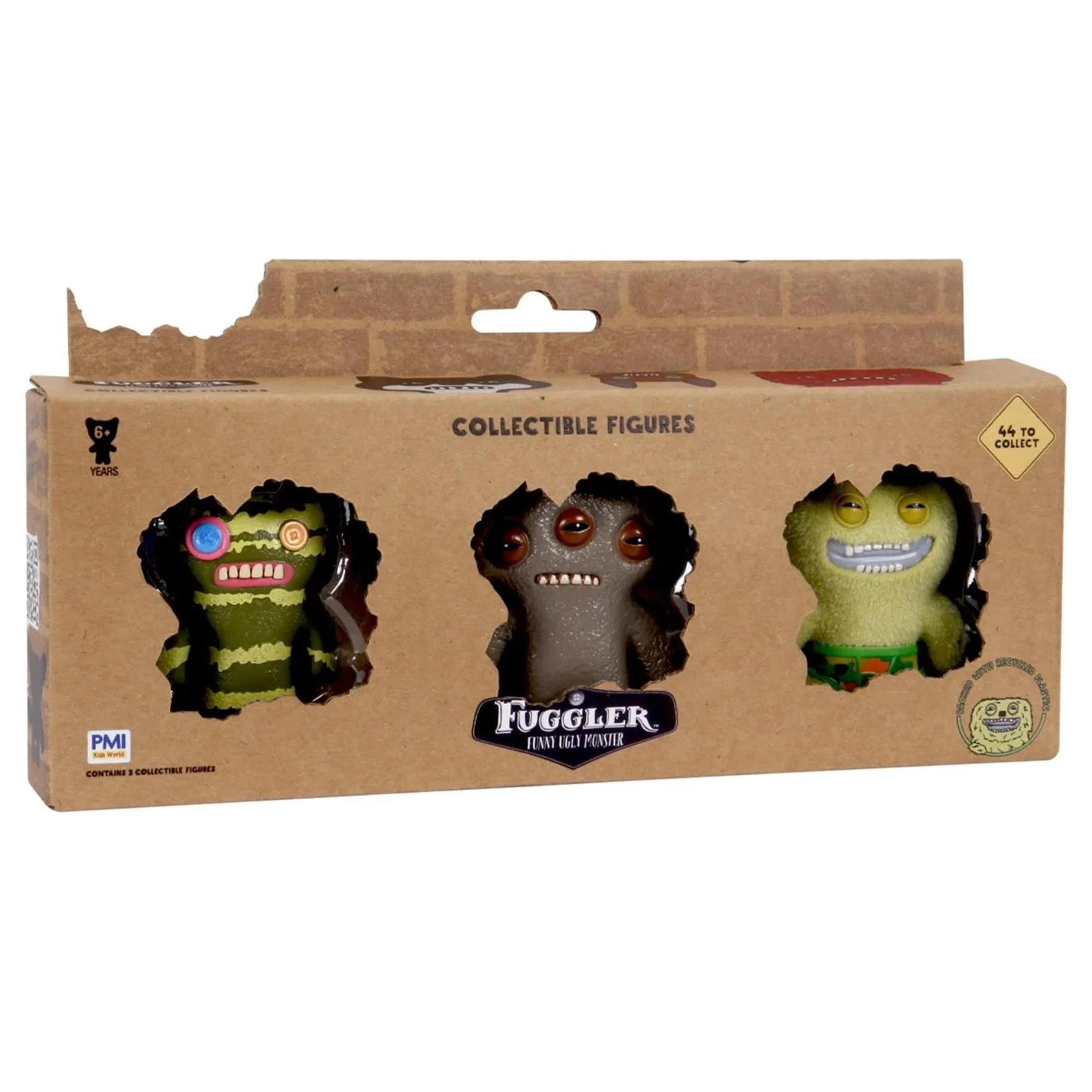 Fuggler 2.5 Inch Figure 3-Pack | Striped Green, Gray, Green - Image 2
