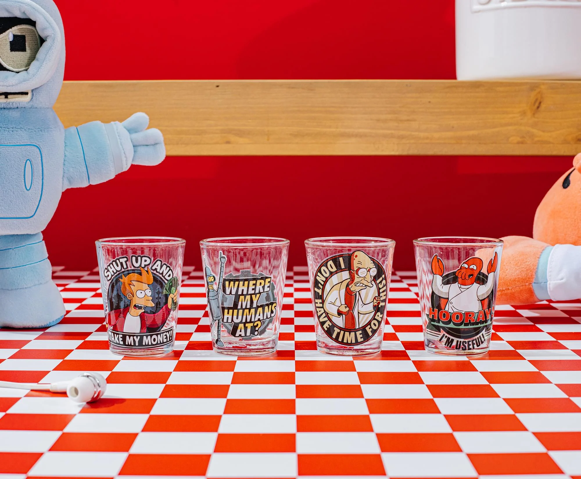 Futurama Character Quotes 4-Piece Shot Glass Set | Each Holds 2 Ounces - Image 3