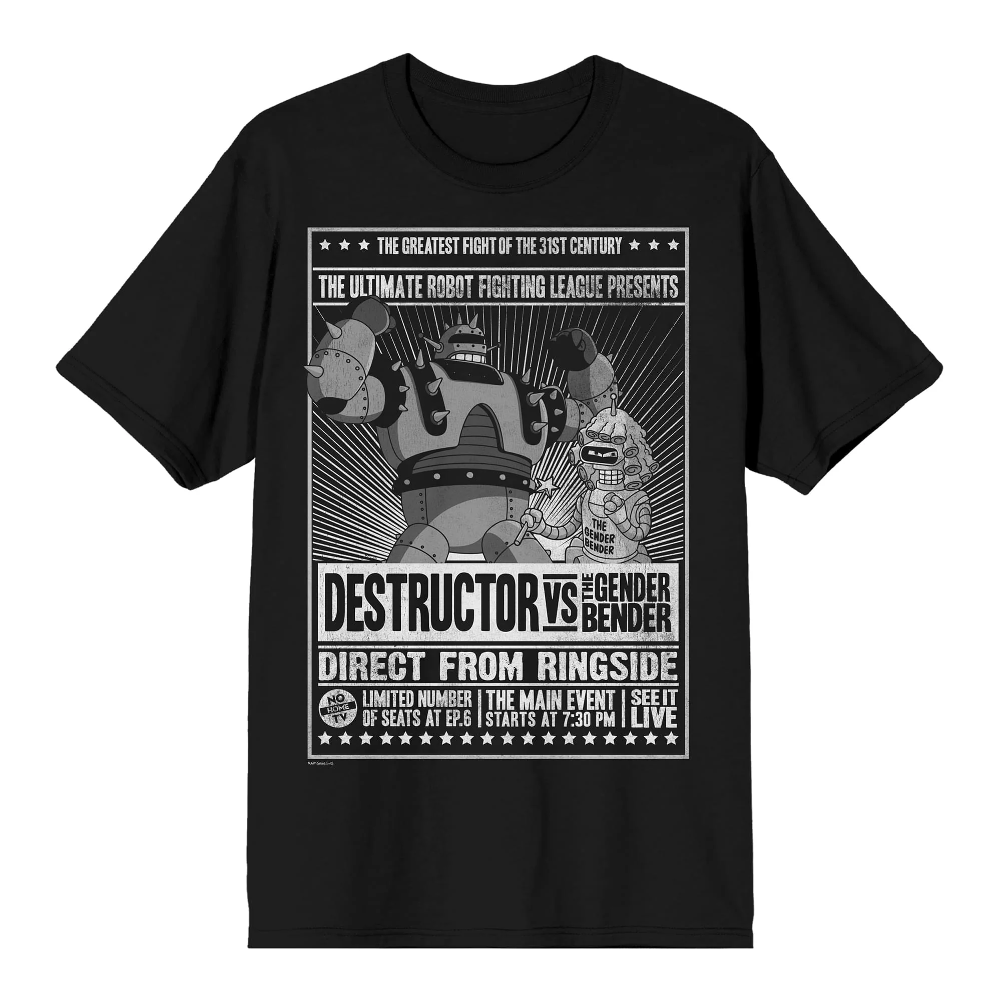 Futurama Destructor VS Gender Bender Fight Poster T-Shirt - Image 8