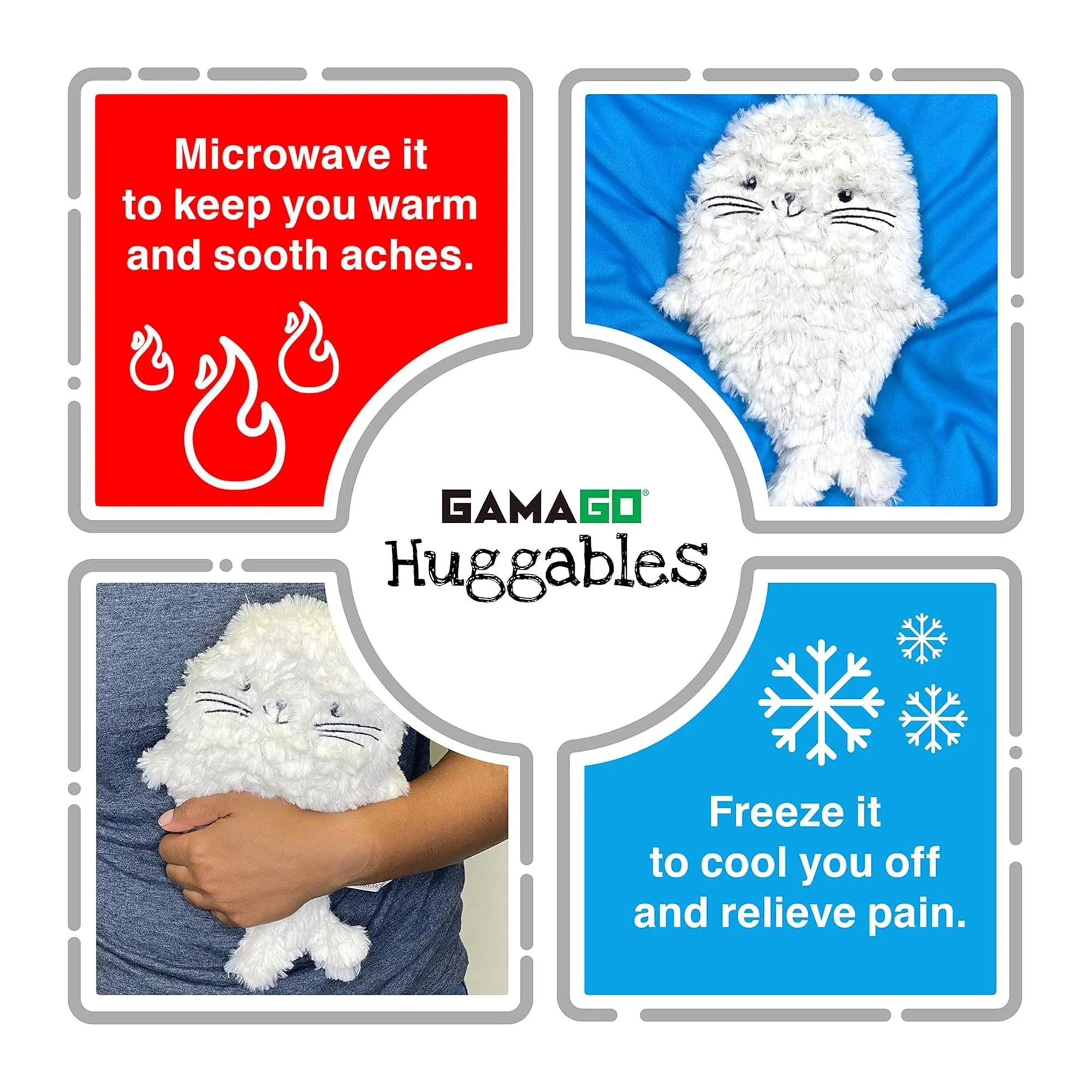 GAMAGO Seal Pup Heating Pad & Pillow Huggable - Image 4