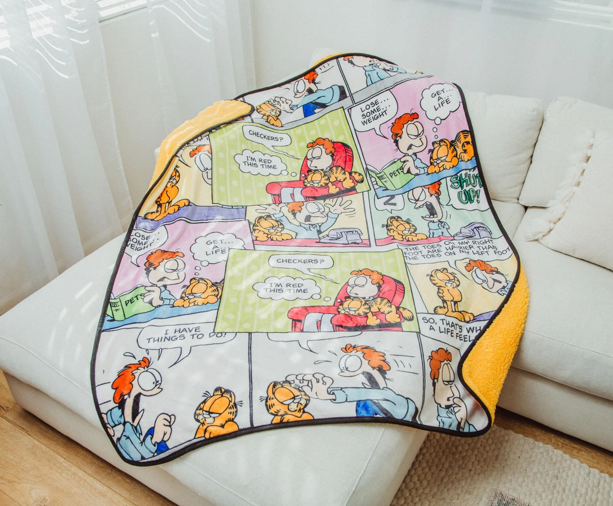 Garfield and Jon Comic Strip Panels Sherpa Throw Blanket | 50 x 60 Inches - Image 4