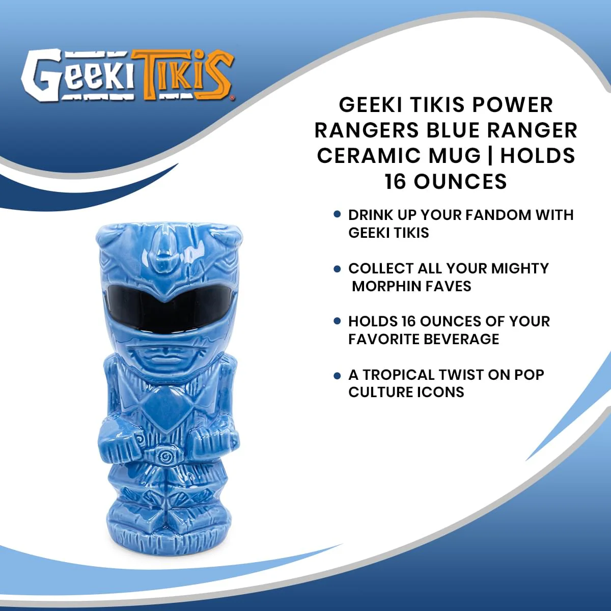 Geeki Tikis Power Rangers Blue Ranger Ceramic Mug | Holds 16 Ounces - Image 7