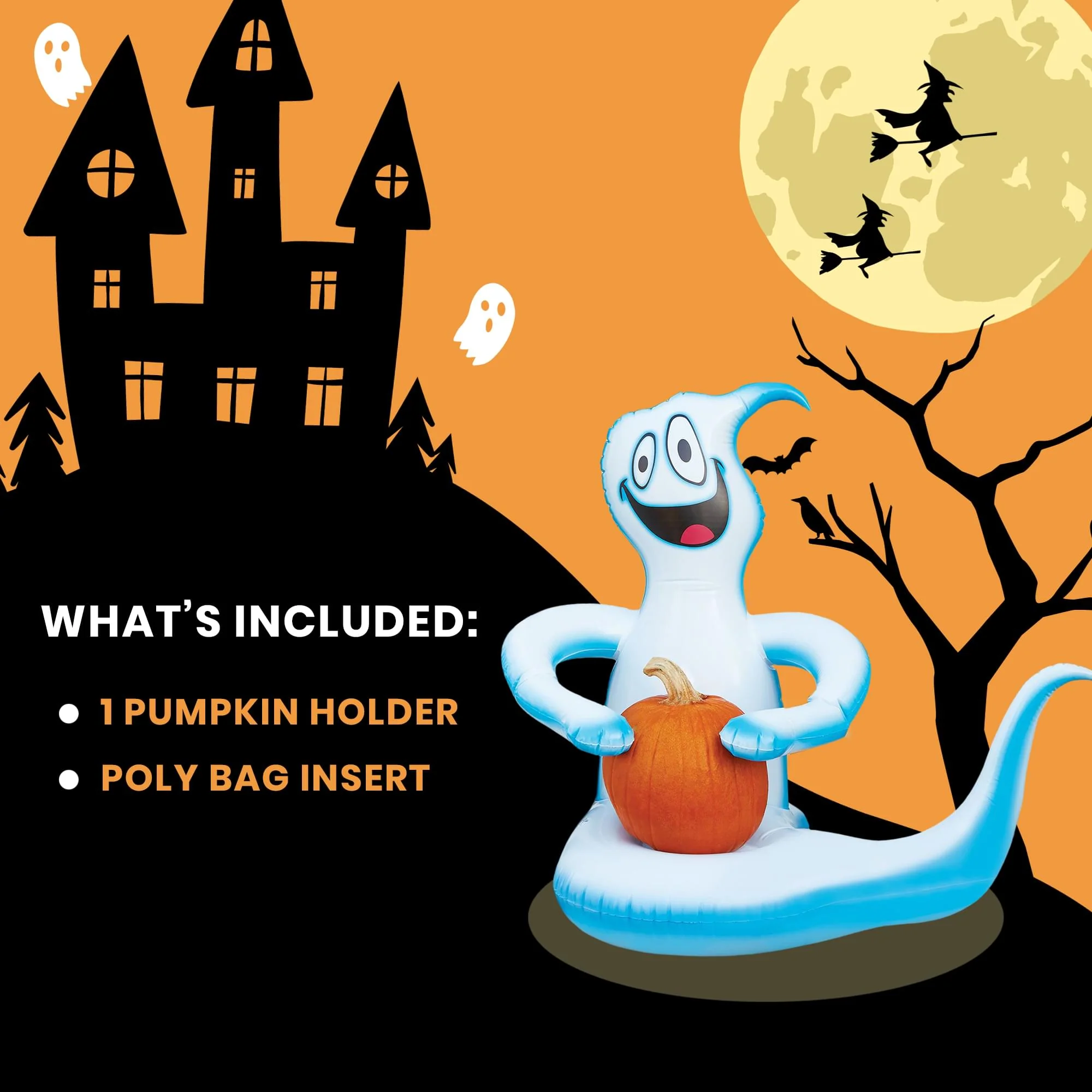 Ghost 34 Inch Inflatable Pumpkin Holder - Image 3