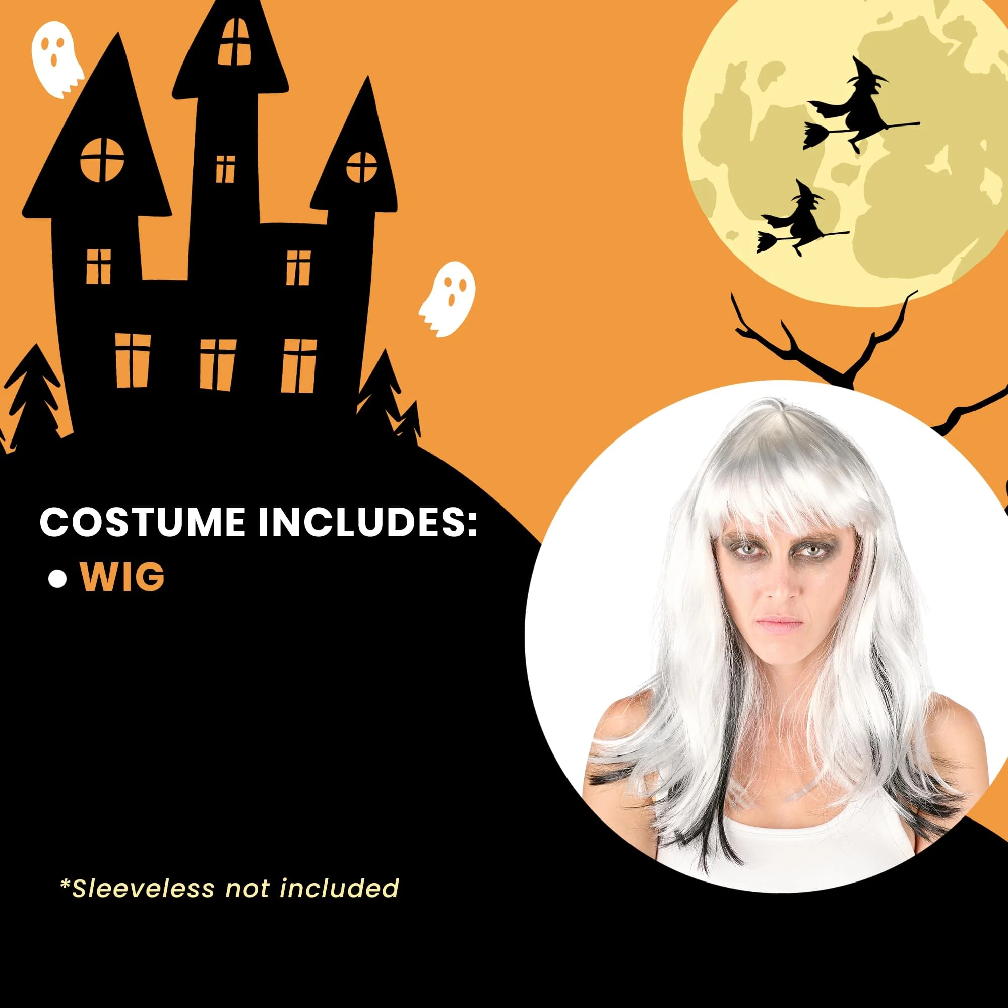 Ghost Adult Costume Wig - Image 4