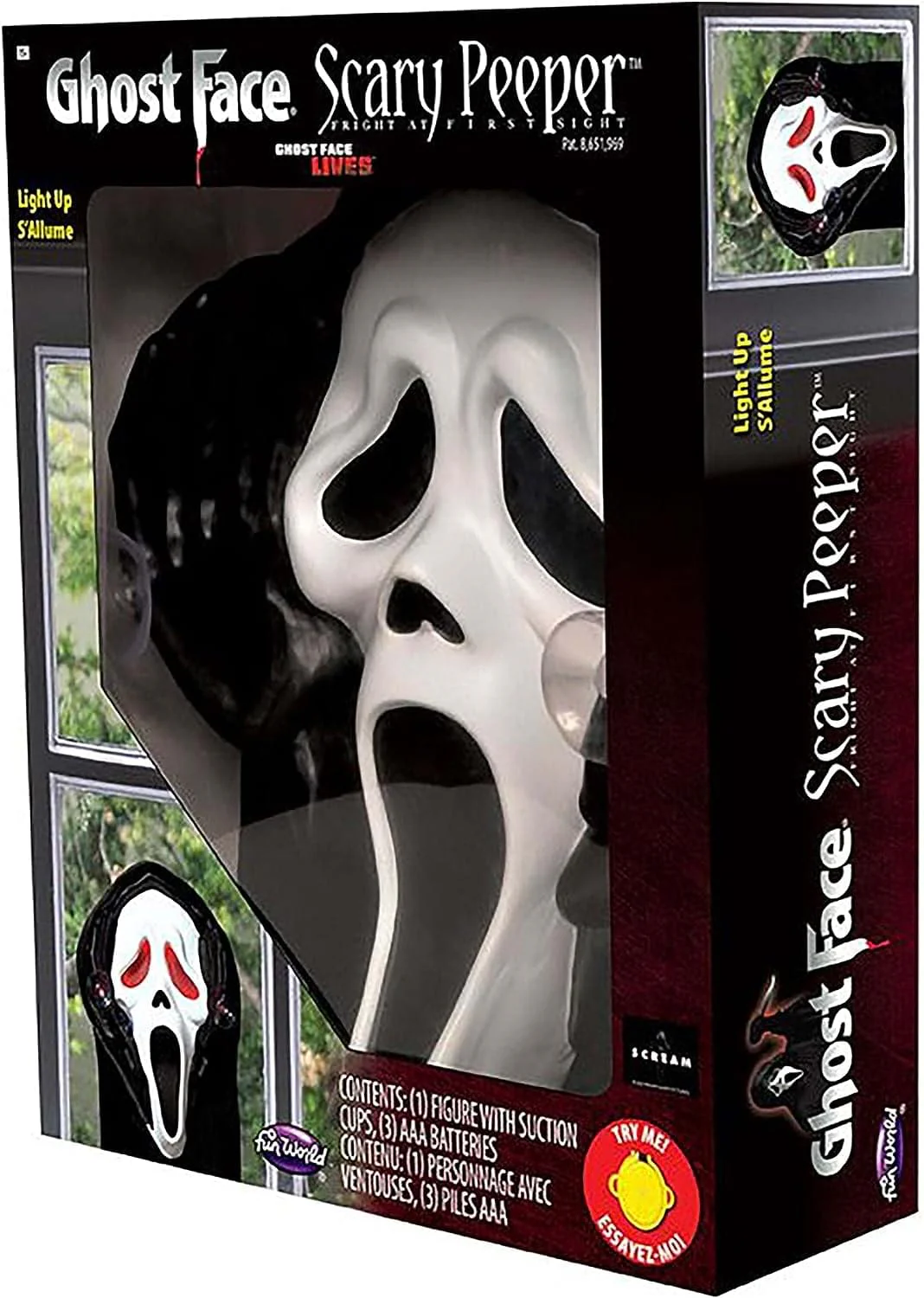 Ghost Face Light Up Scary Peeper Halloween Decor - Image 3