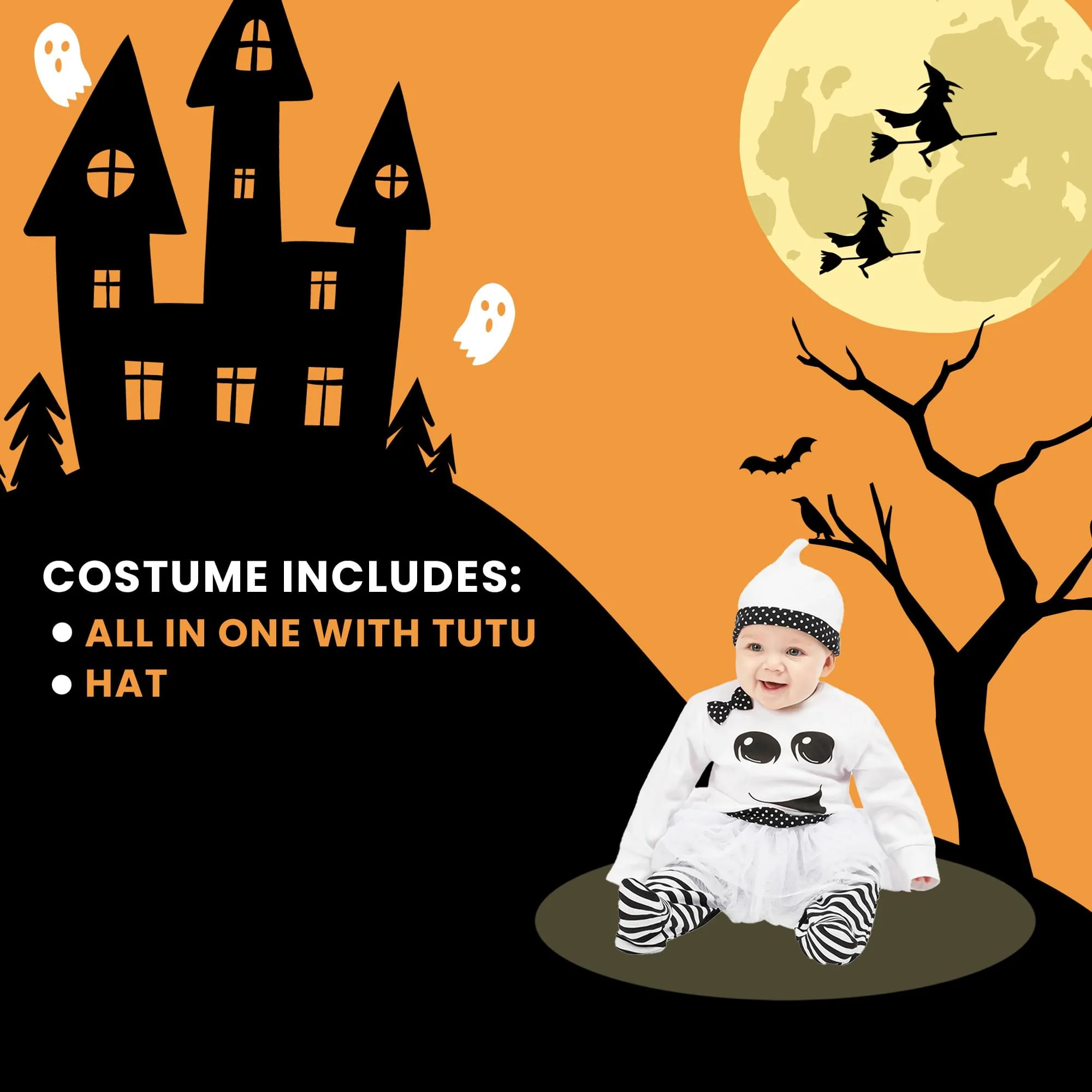 Ghost Girl Baby B3 Months Child Costume - Image 16
