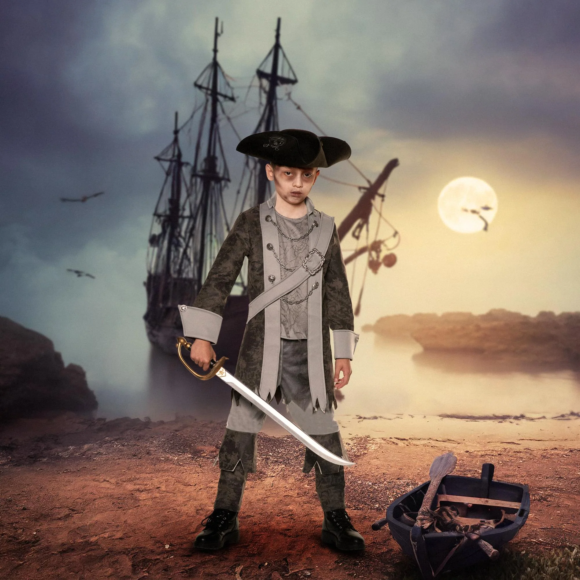 Ghost Pirate Child Costume - Image 9