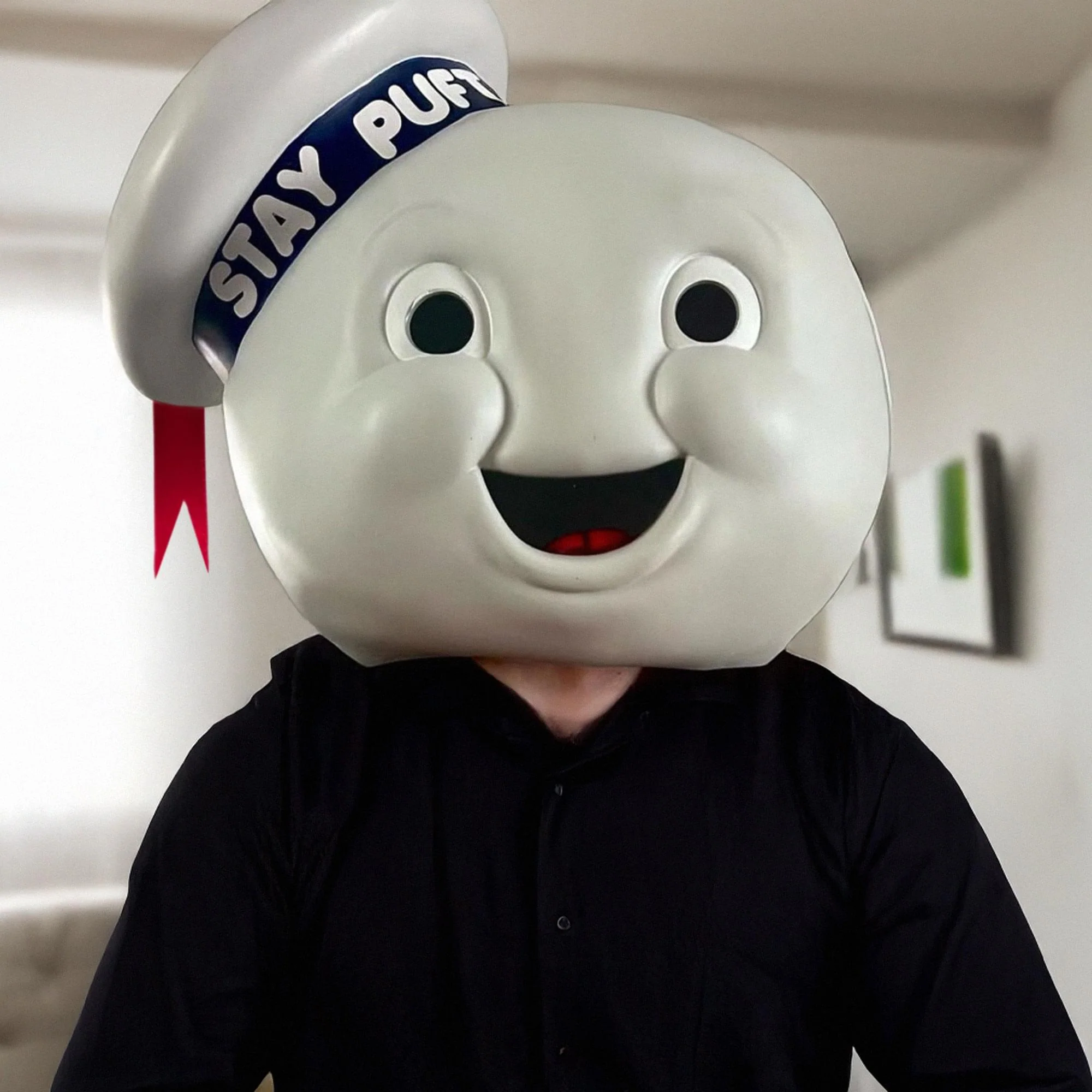 Ghostbusters Stay Puft Marshmallow Man Adult Vinyl Costume Mask - Image 4