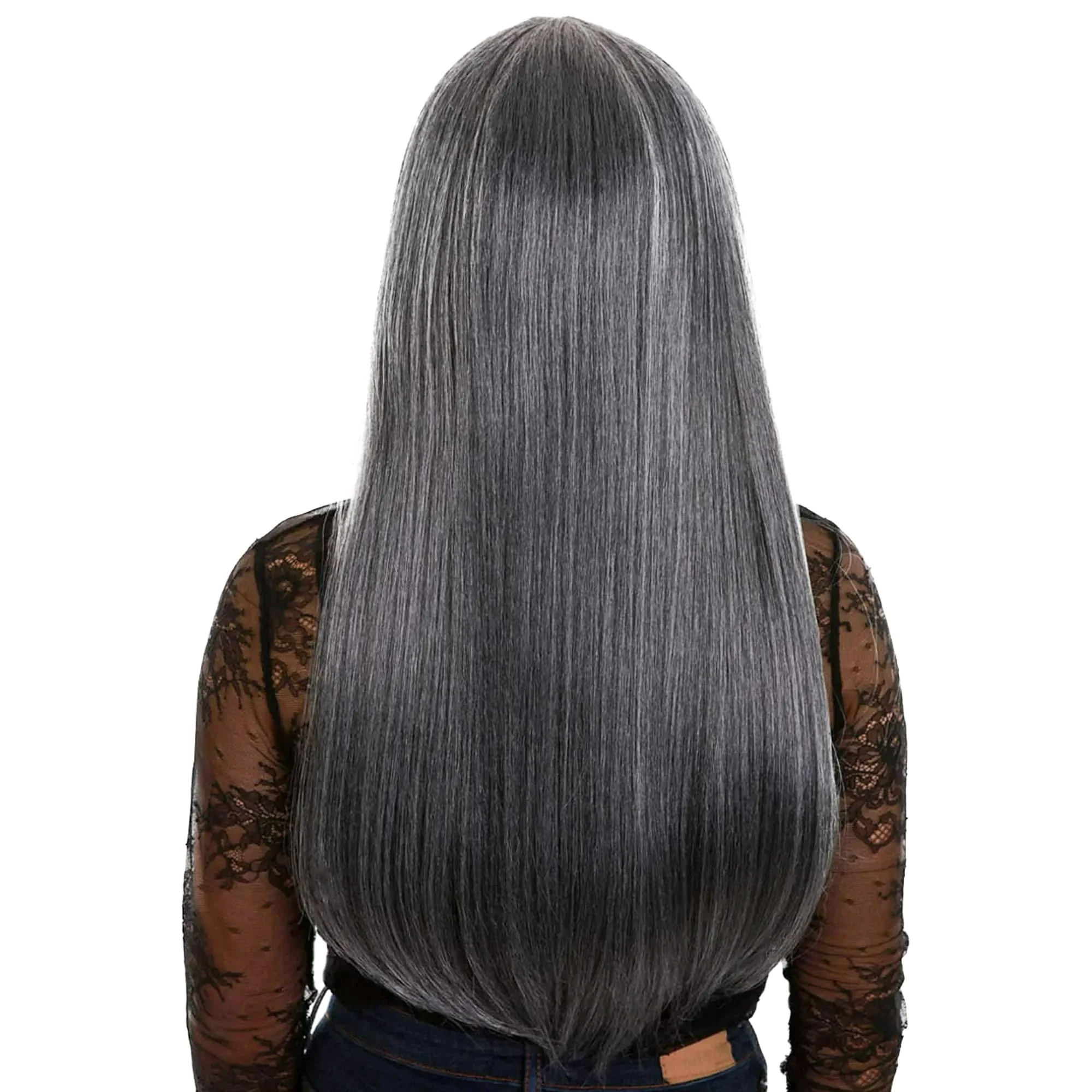 Ghostly Grey Adult Costume Wig - Image 6