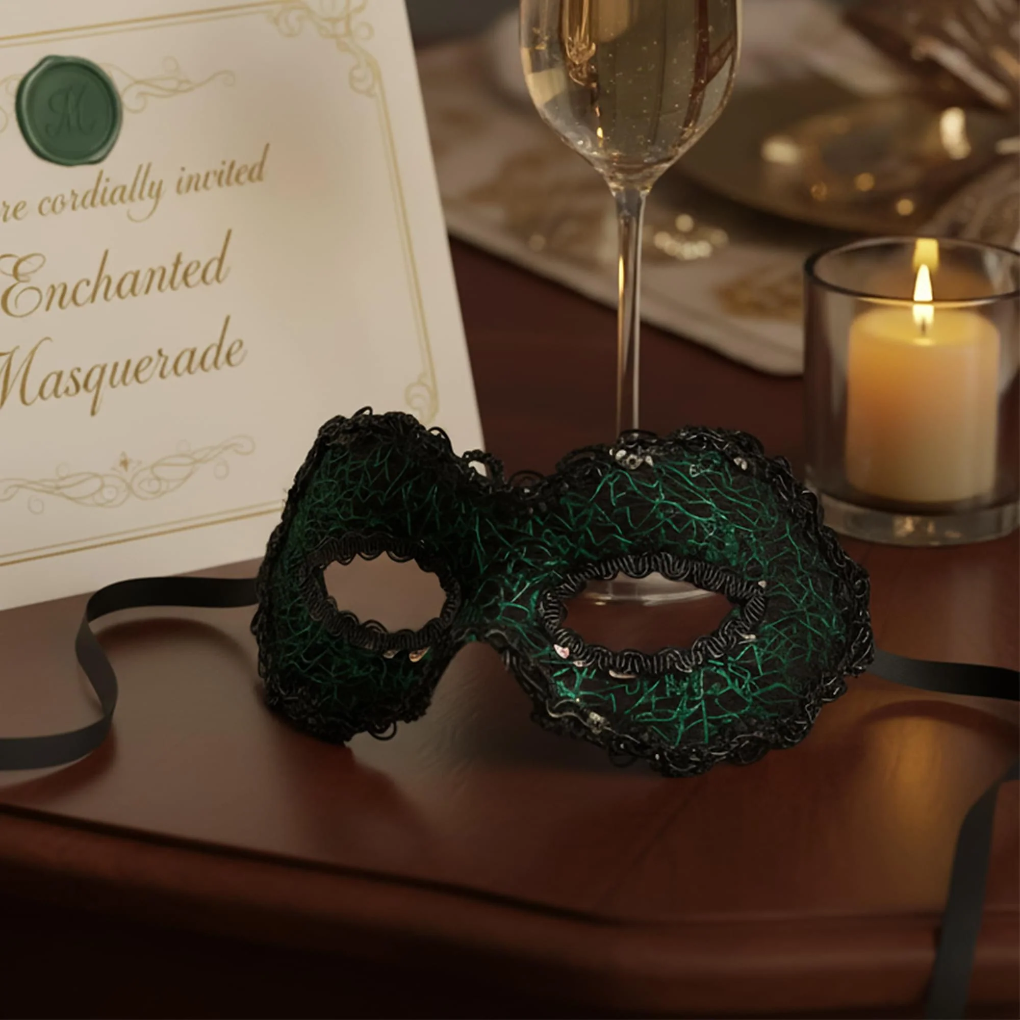 Gia Turquoise Mask Costume Accessory - Image 4