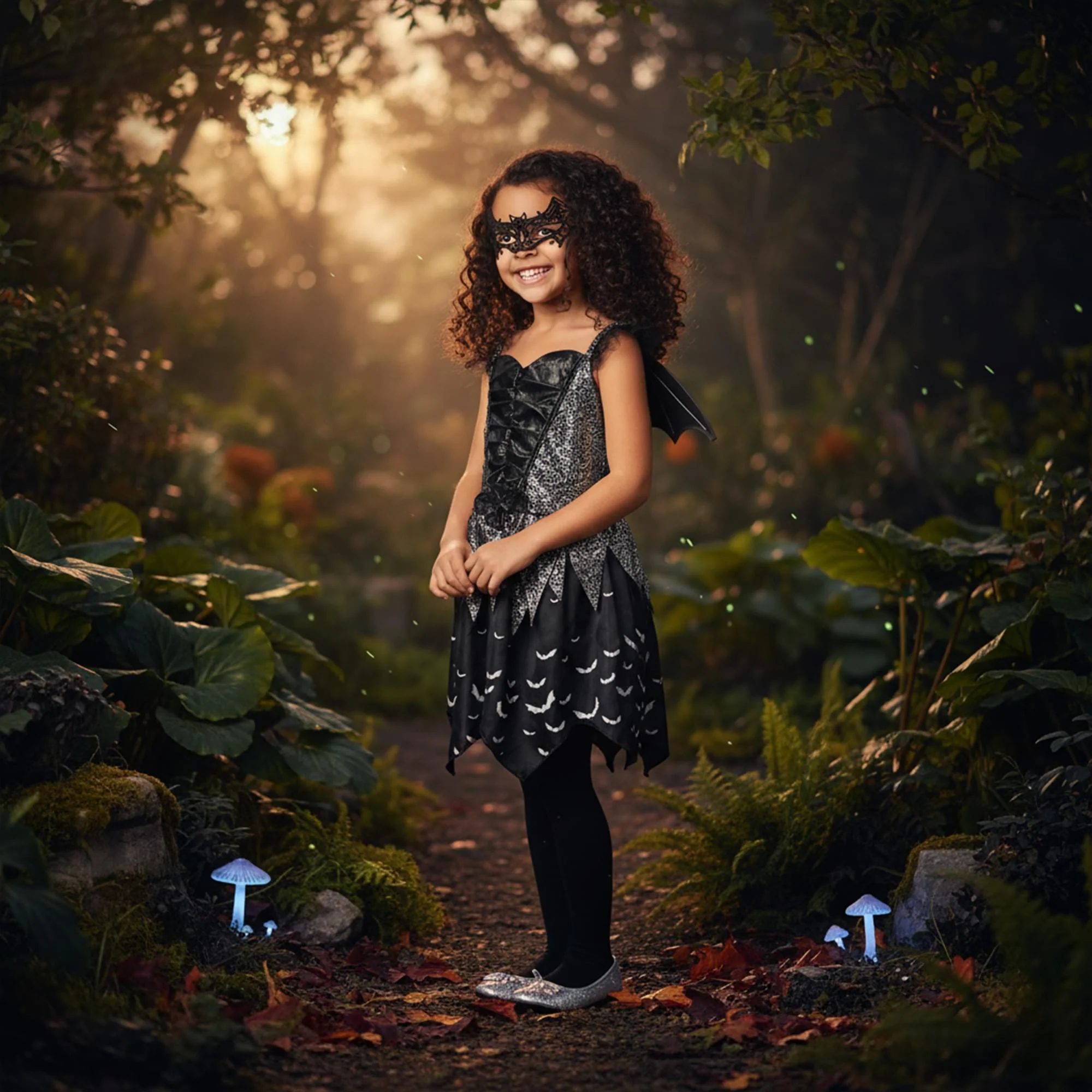 Girls Dark Bat Fairy Child Costume - Image 13
