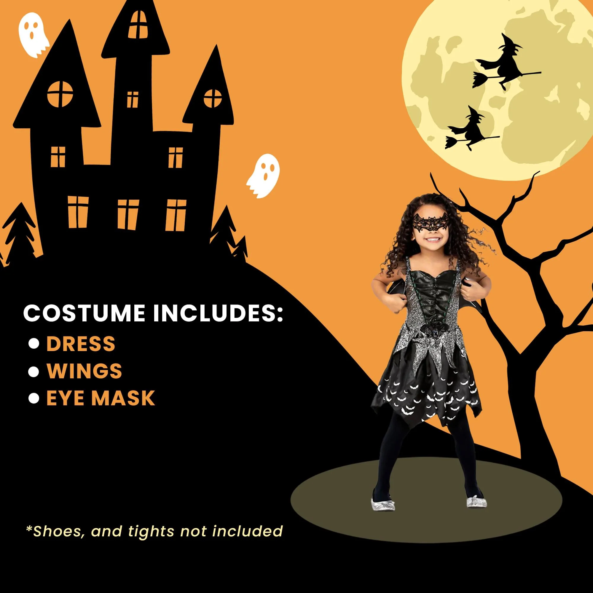 Girls Dark Bat Fairy Child Costume - Image 5