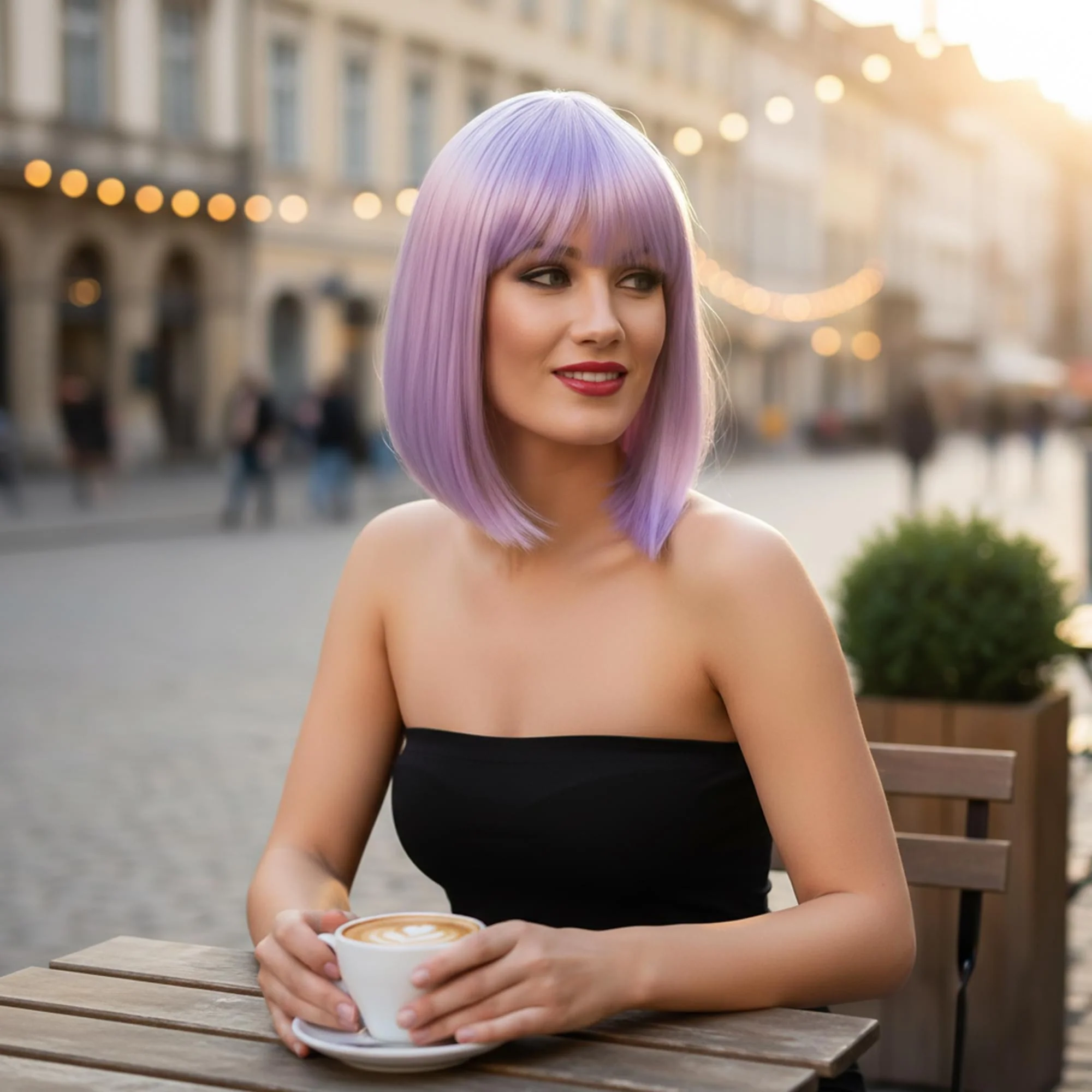 Glam Purple Wig Costume Accessory - Image 5