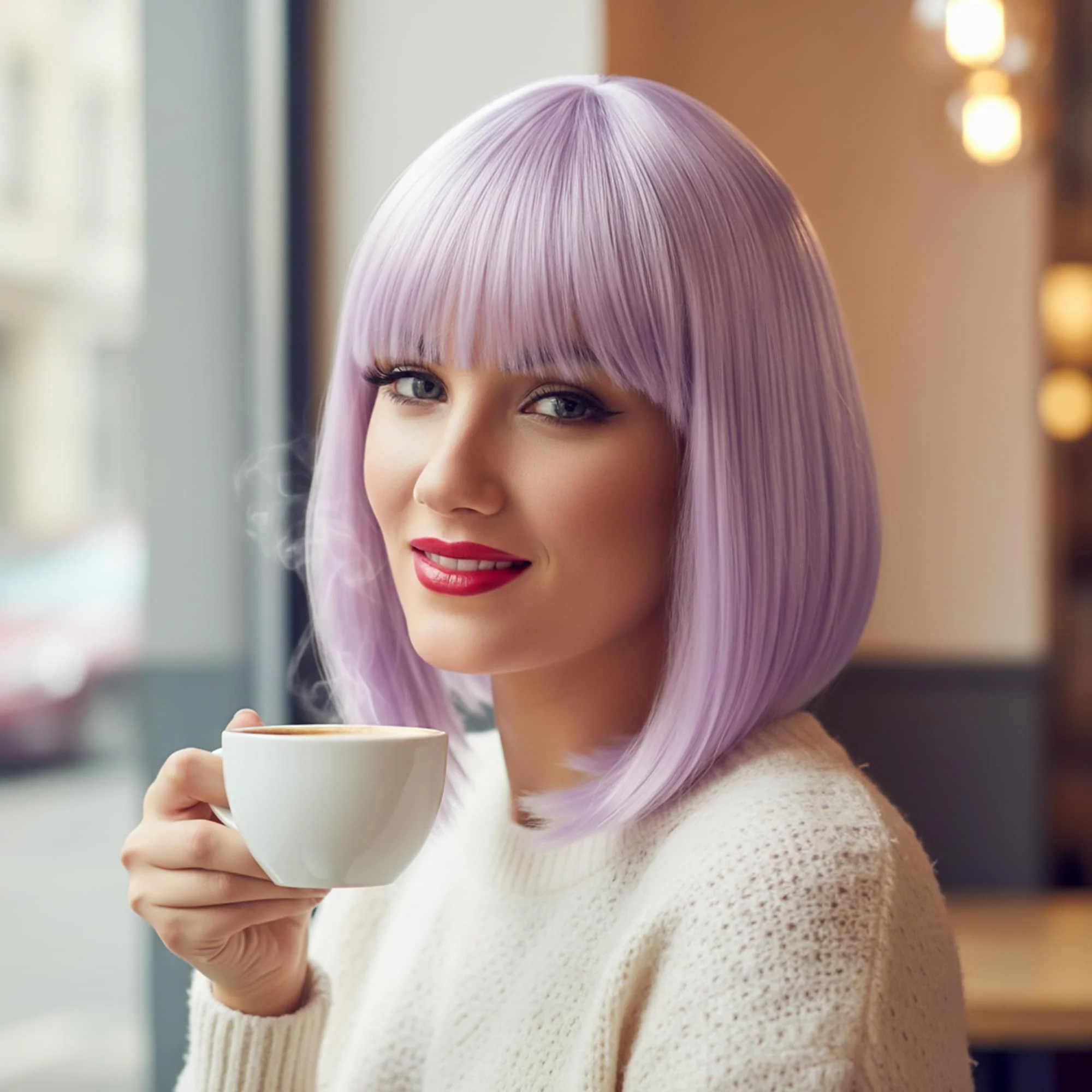 Glam Purple Wig Costume Accessory - Image 6