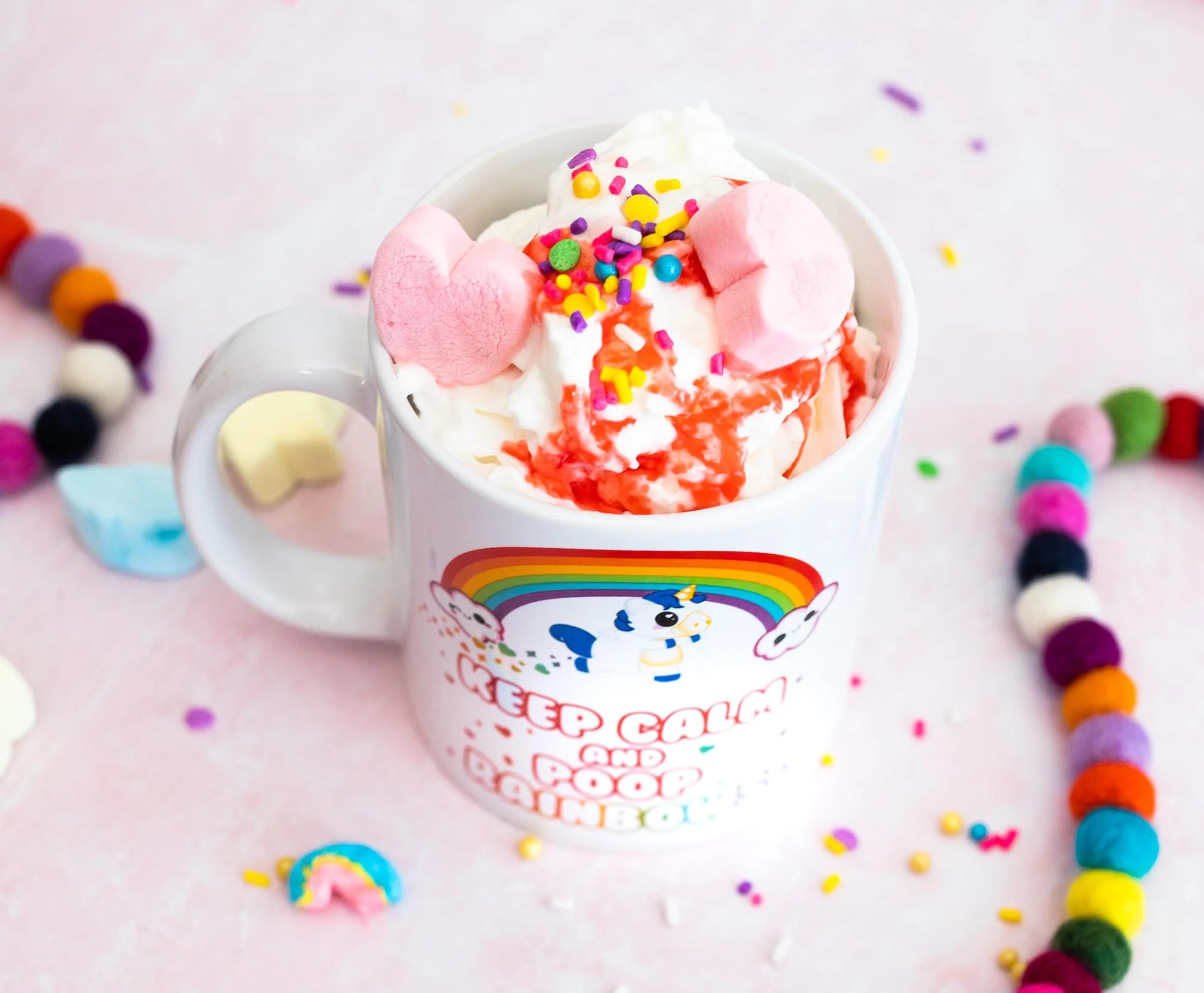 Glitter Galaxy Keep Calm and Poop Rainbows 11 Ounce Ceramic Mug - Image 4