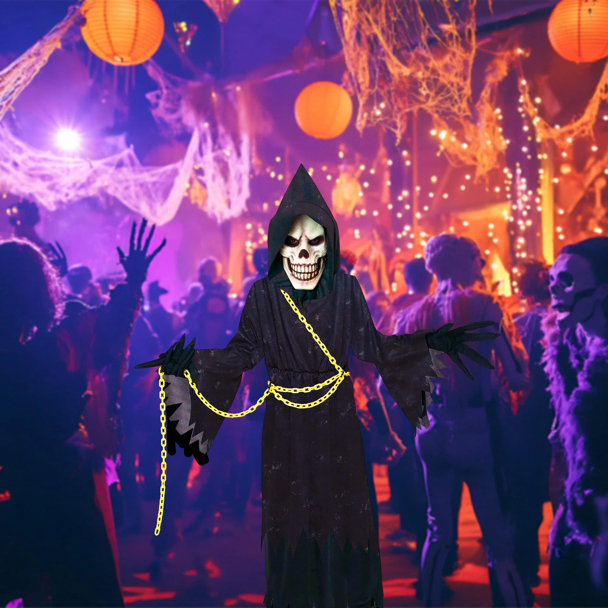 Glow In The Dark Reaper Child Costume - Image 4