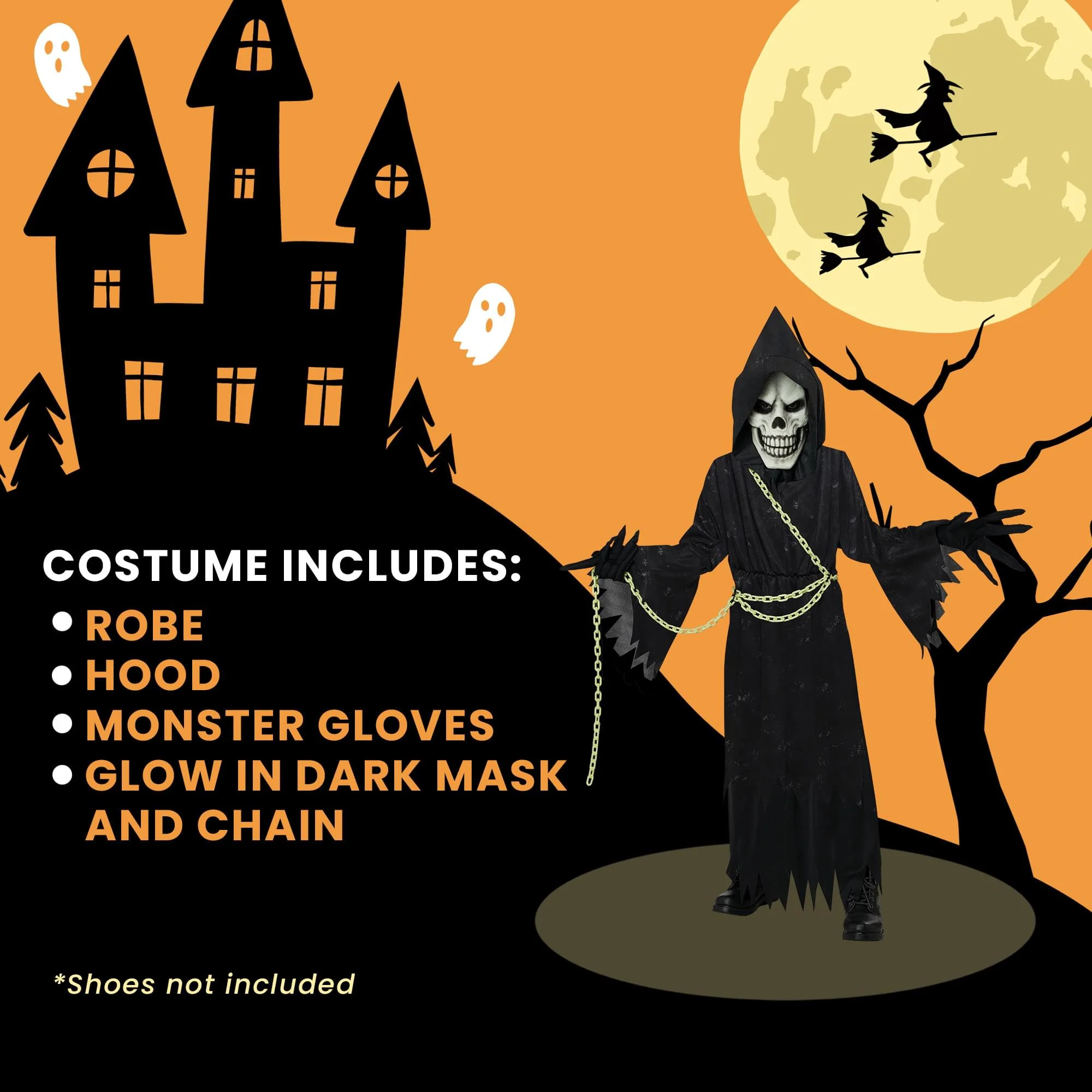 Glow In The Dark Reaper Child Costume - Image 5