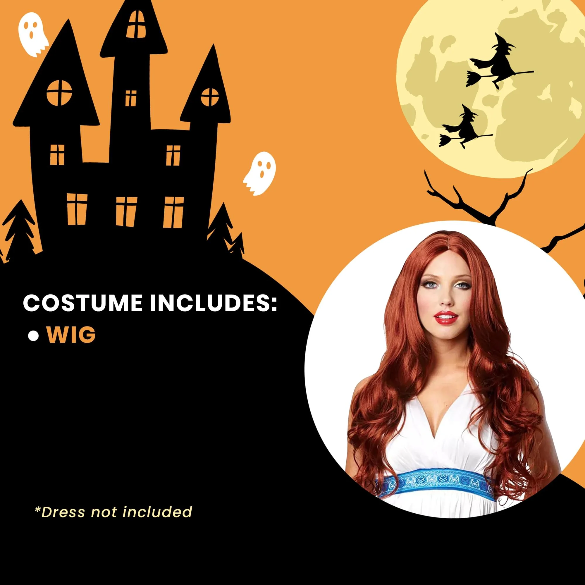 Goddess Adult Natural Red Costume Wig - Image 4