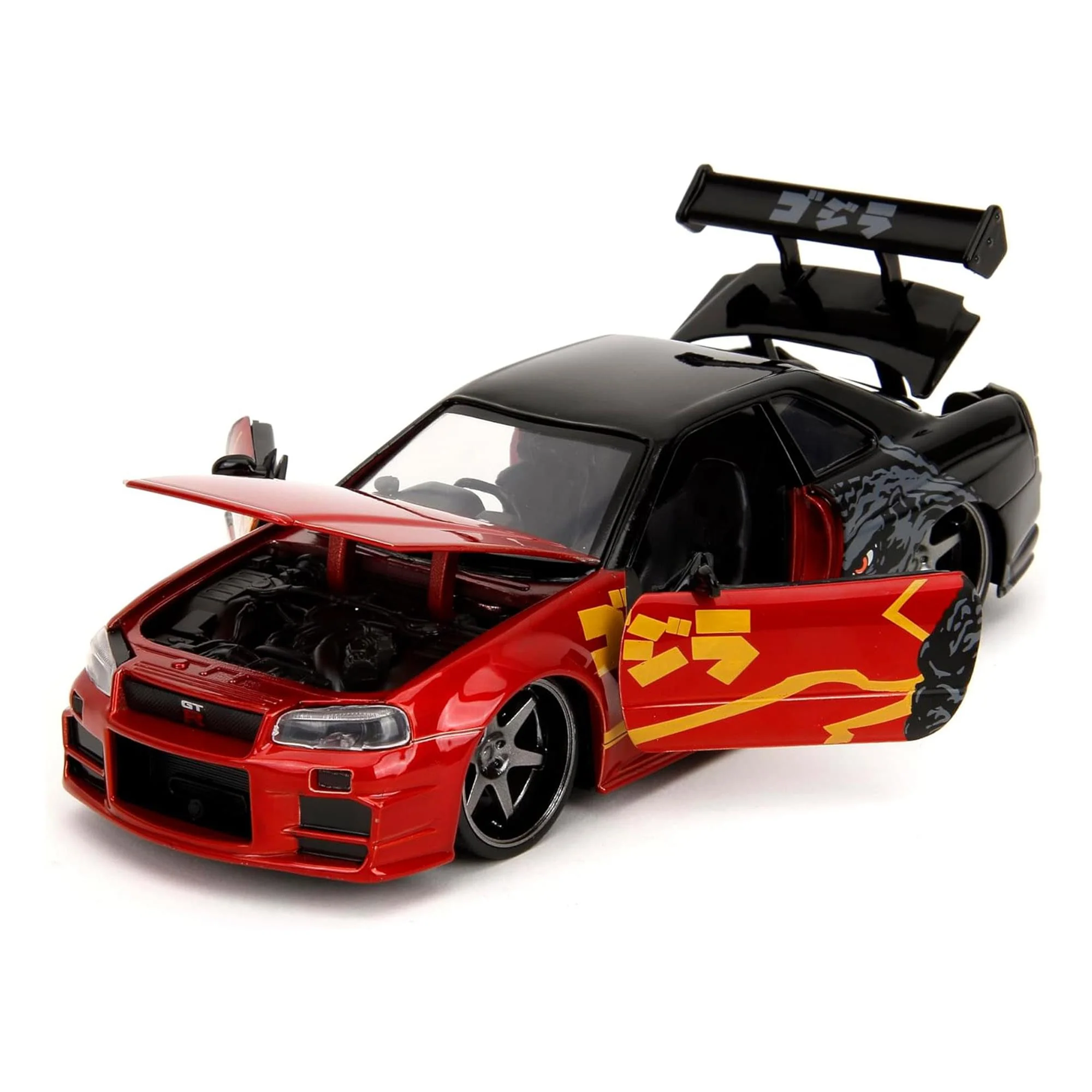 Godzilla 1:24 Nissan Skyline GT-R (R34) Diecast Vehicle with Figure - Image 6