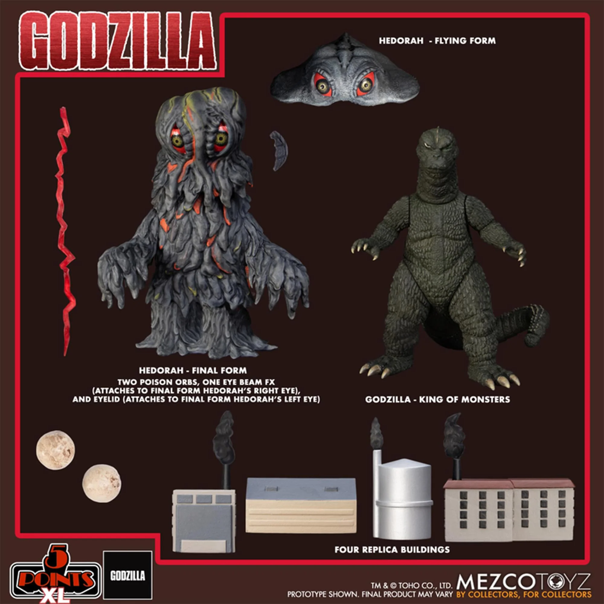 Godzilla vs Hedorah 5 Points XL Figure Box Set - Image 9