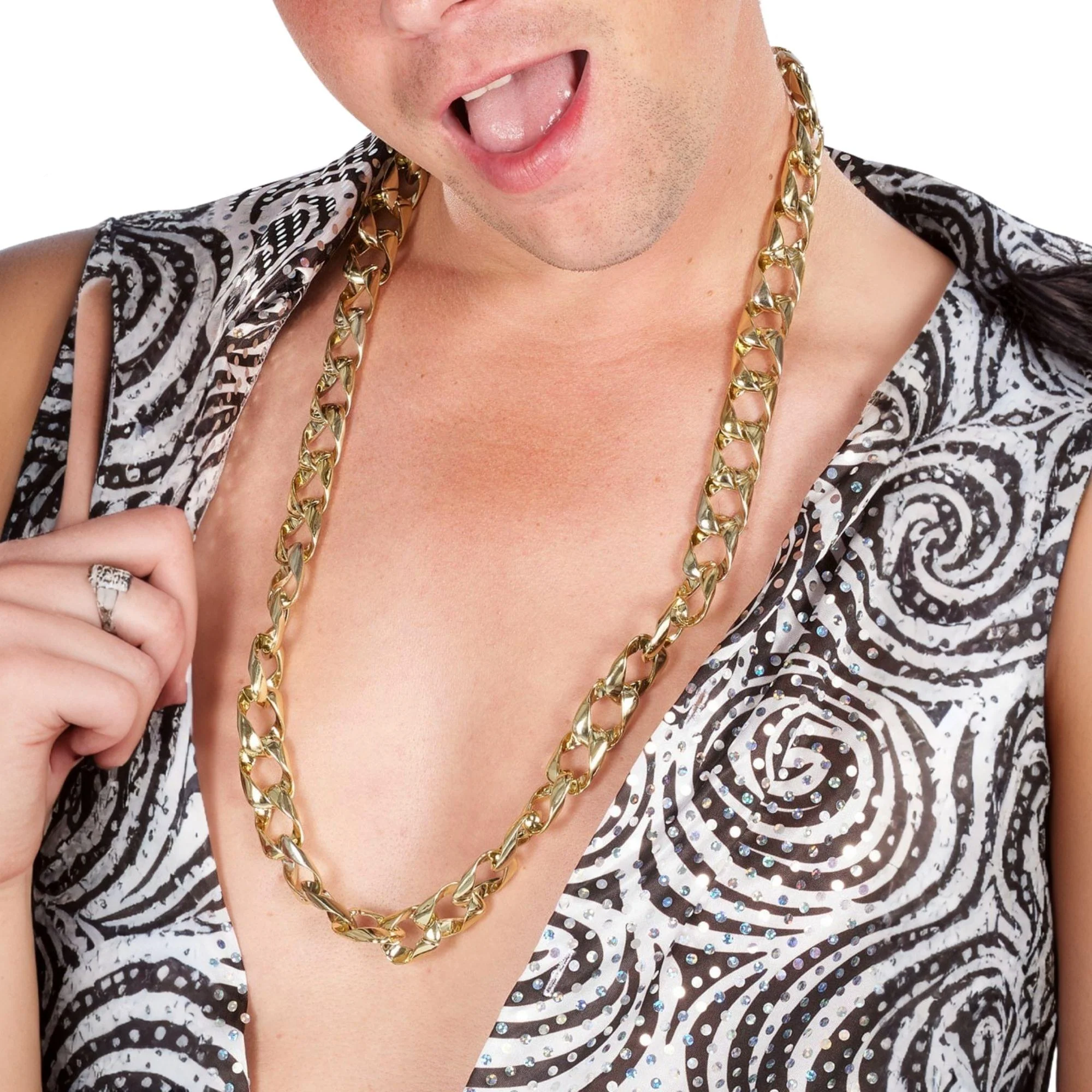 Gold Chunky Necklace Gold Costume Accessory