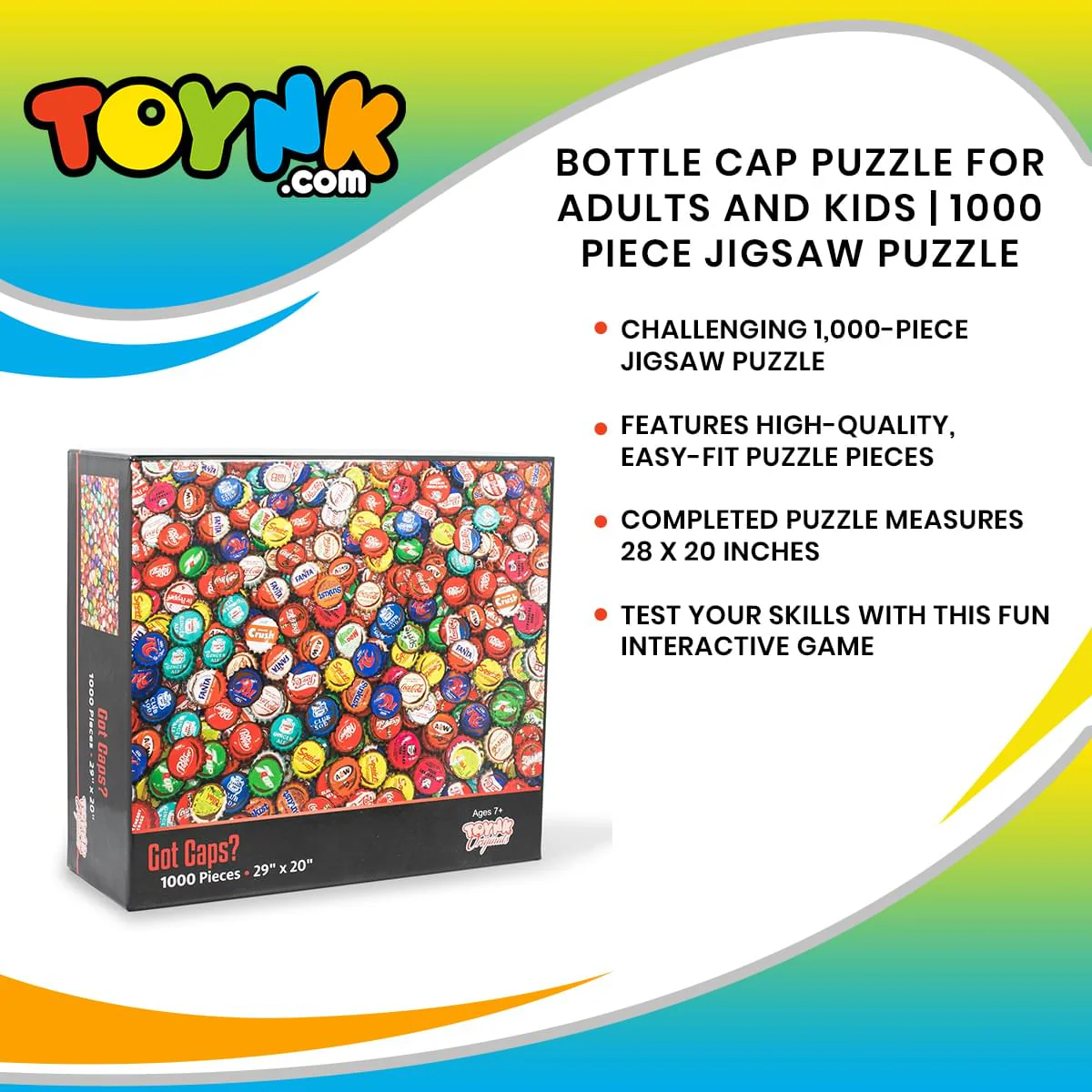 Got Caps? Soda Bottle Cap Puzzle For Adults And Kids | 1000 Piece Jigsaw Puzzle - Image 7