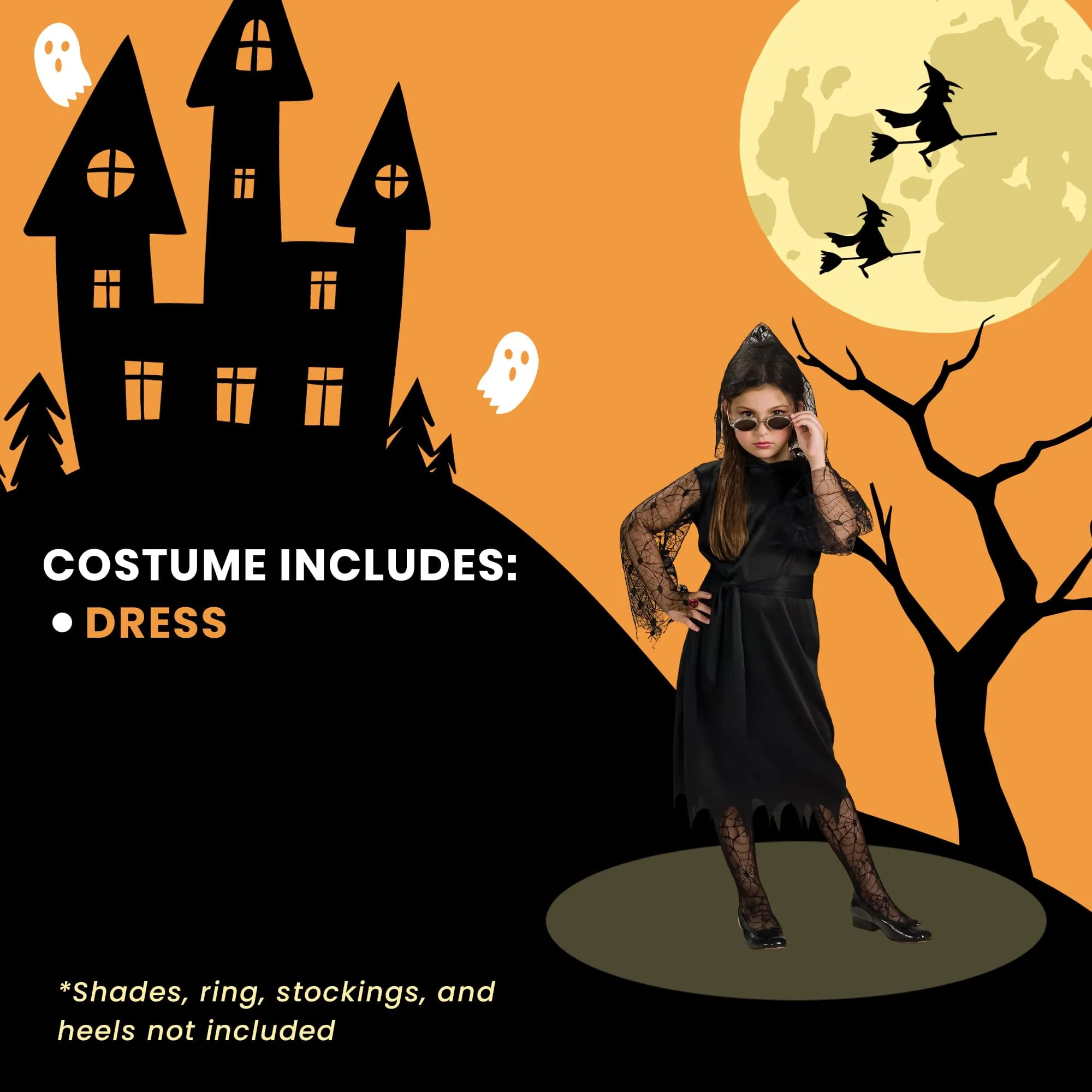 Gothic Lace Vampiress Child Costume - Image 13