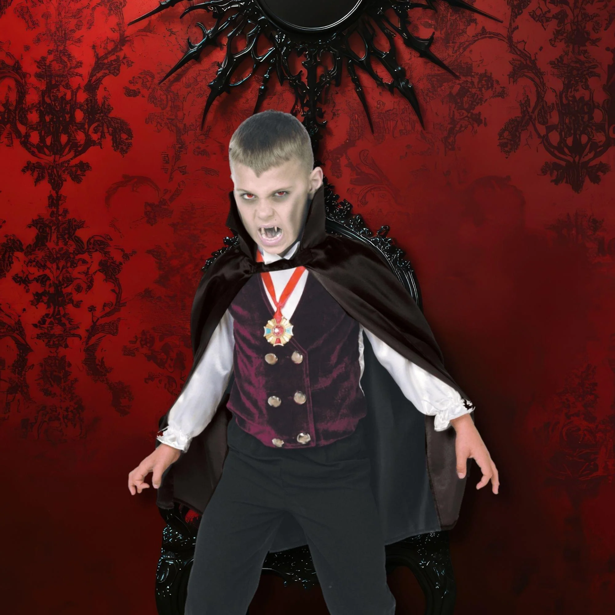 Gothic Vampire Dress Child Costume - Image 2
