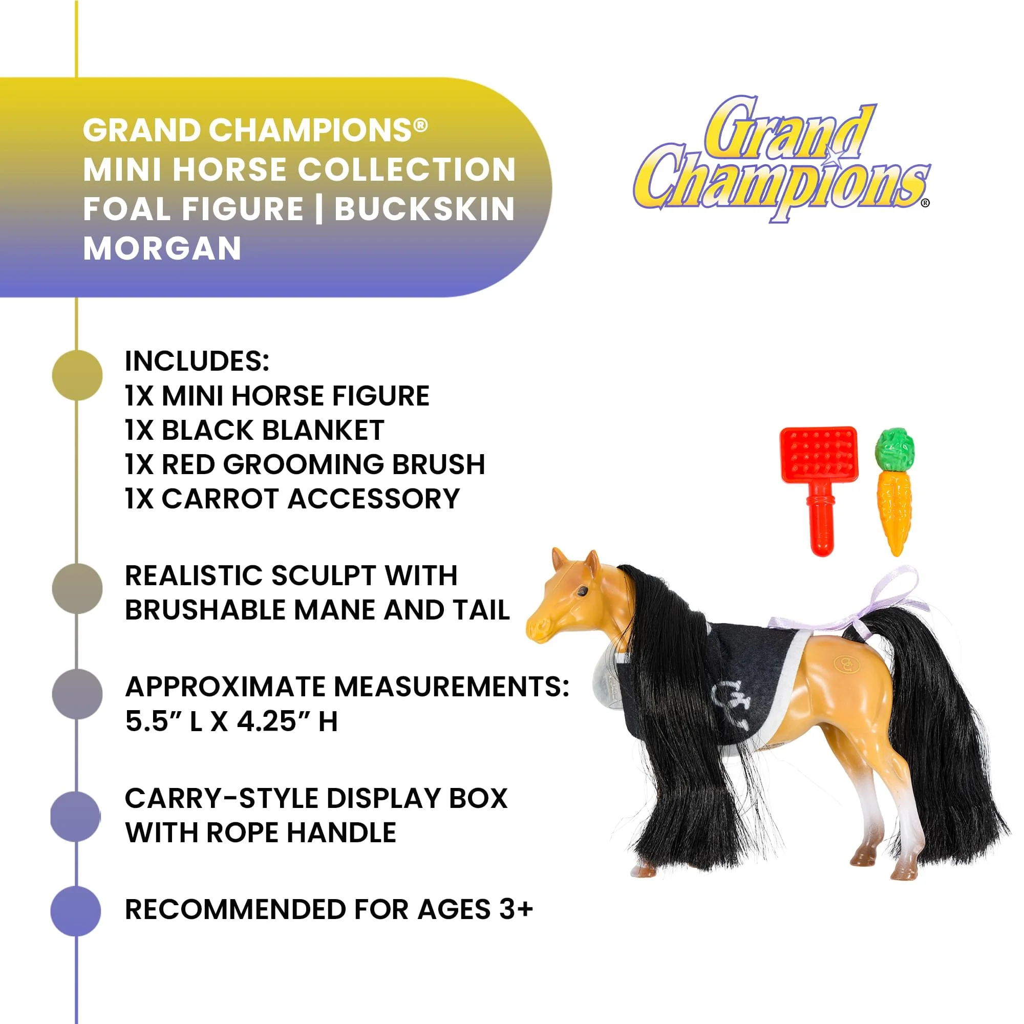 Grand Champions Mini Horse Collection Foal Figure | Buckskin Morgan - Image 9