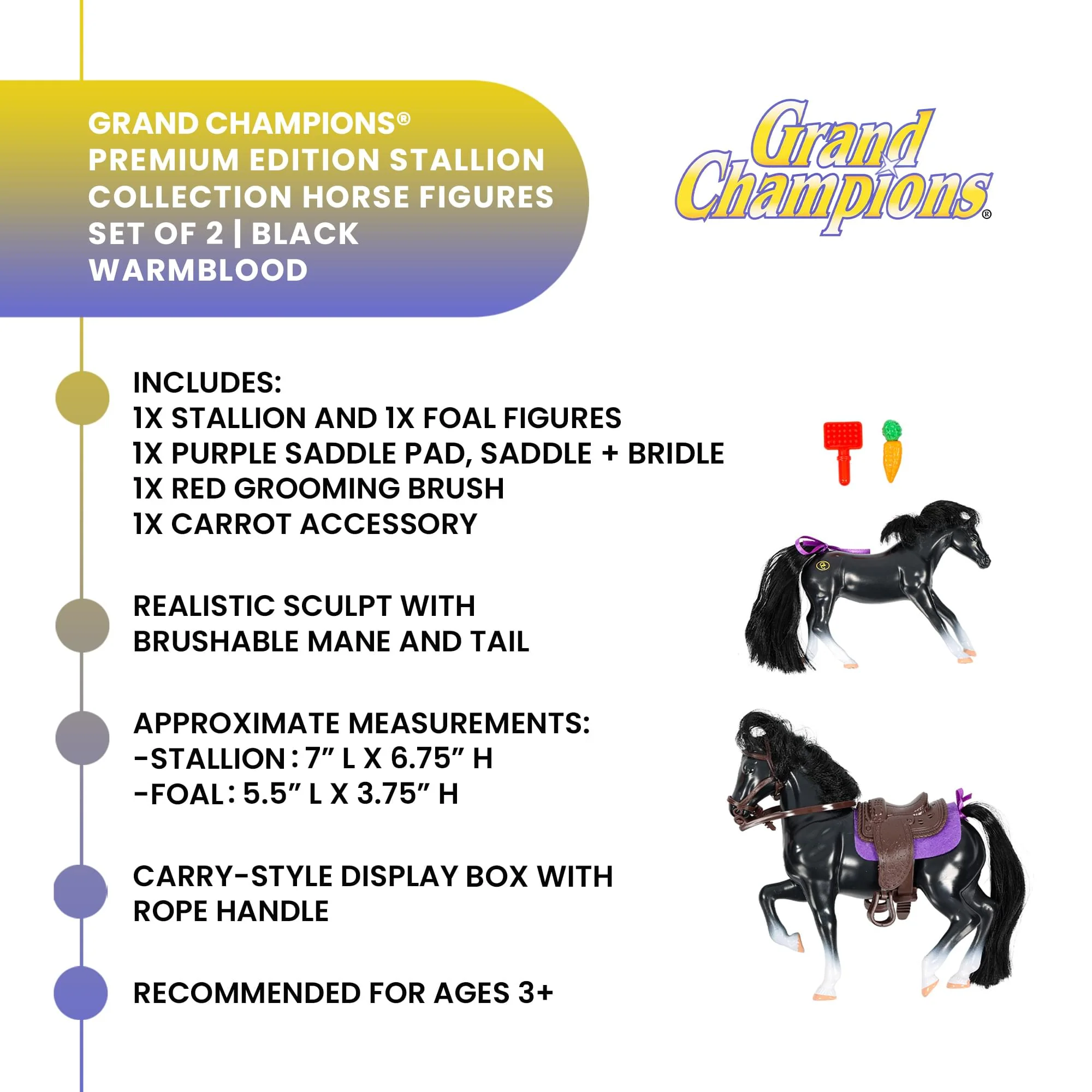 Grand Champions Premium Stallion Collection Set Of 2 | Black Warmblood - Image 9