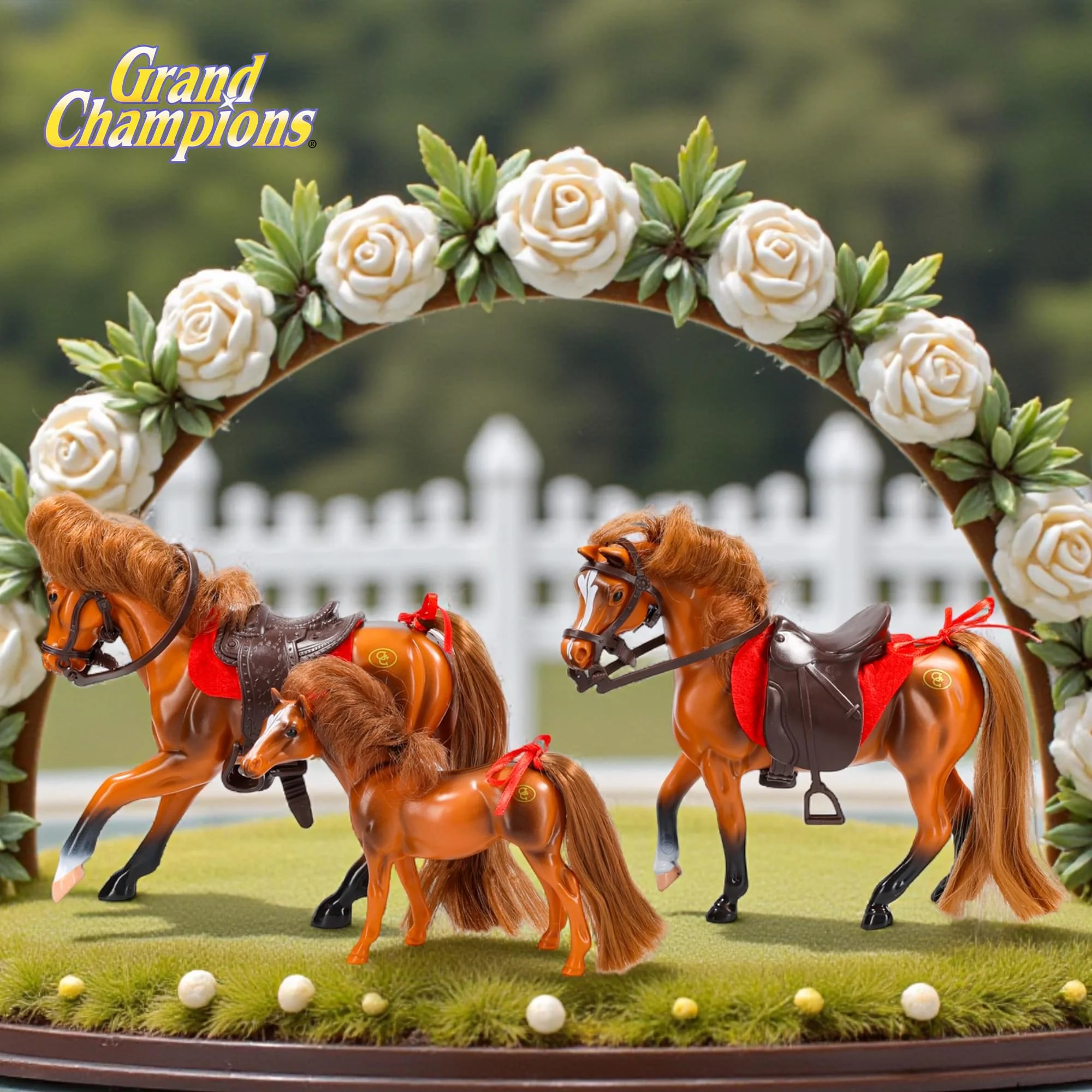 Grand Champions Saddlebred Family Horse Figure Set Of 3 | Chestnut Saddlebred - Image 7
