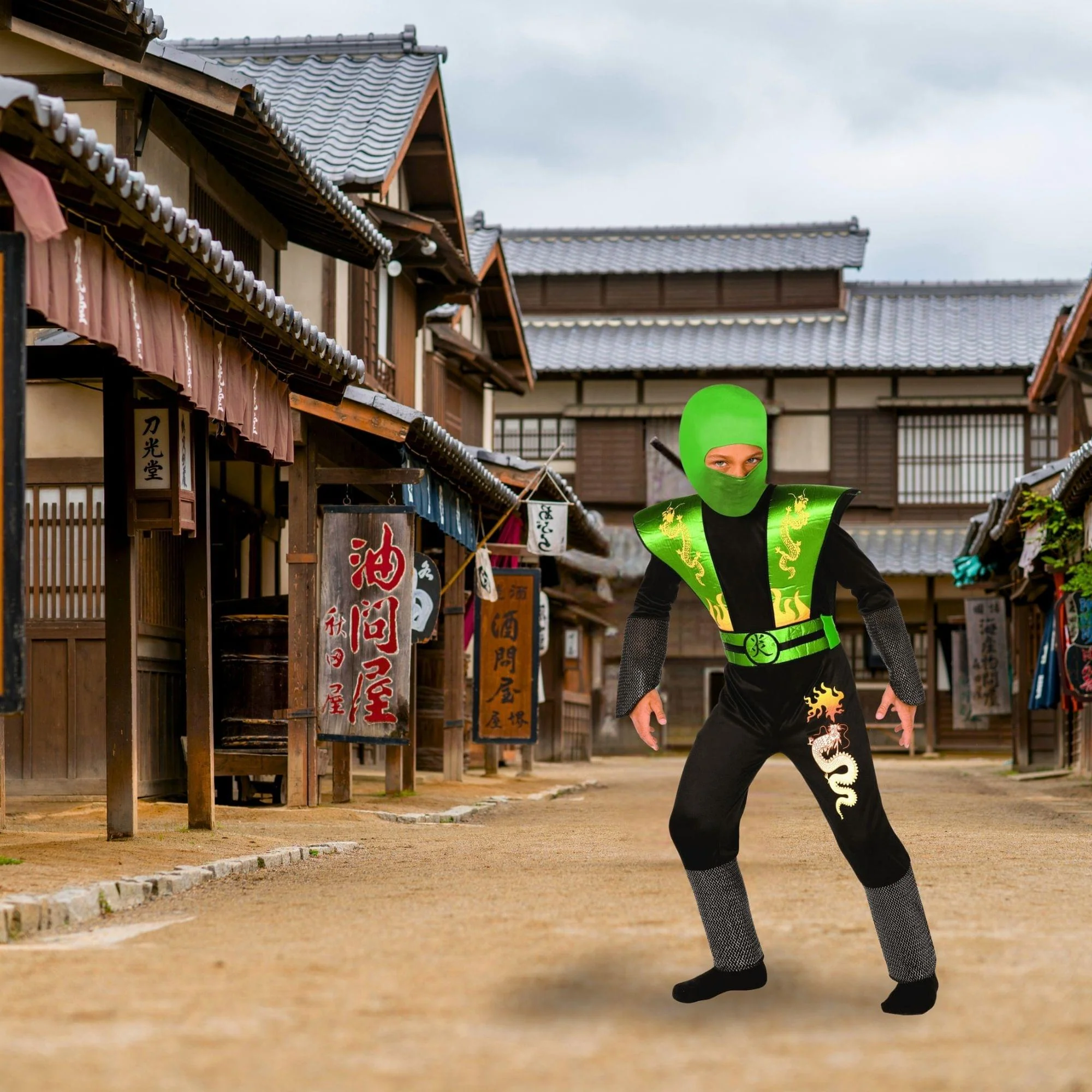 Green Ninja Warrior Dress Age: Years Child Costume - Image 8