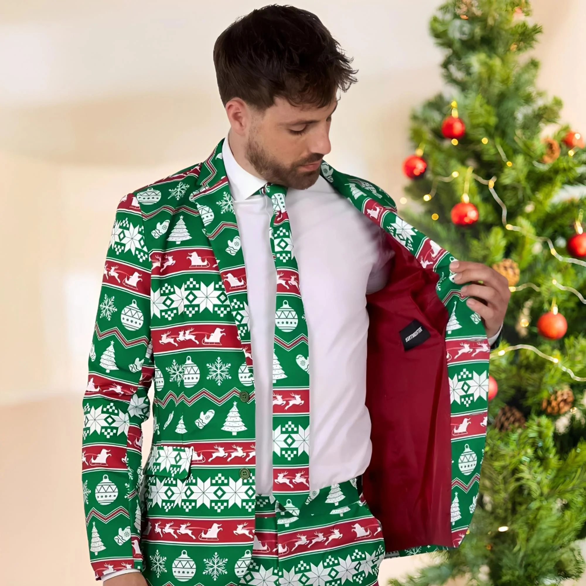 Green Nordic Christmas Men's Suitmeister - Image 19