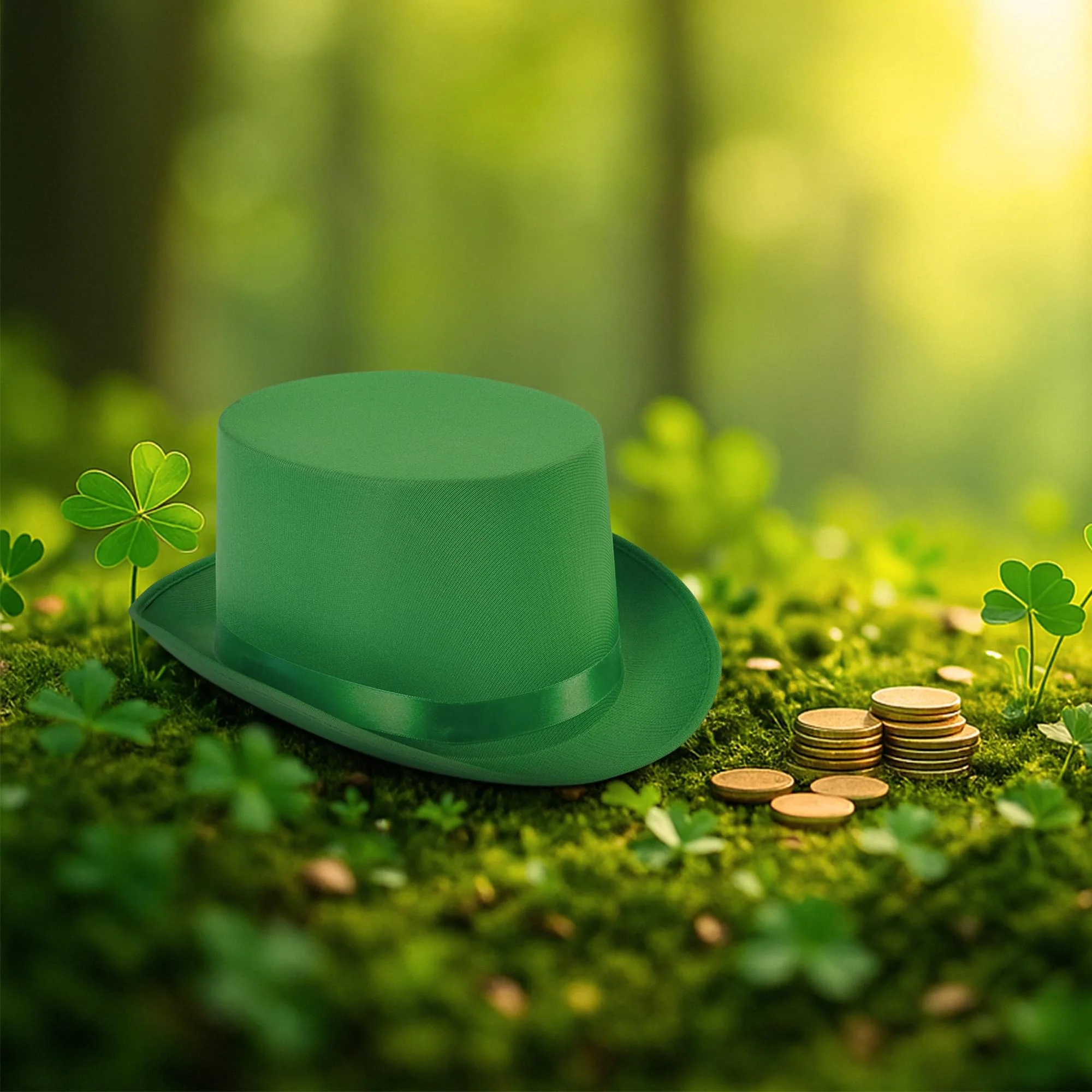 Green Top Hat Adult Costume Accessory - Image 3