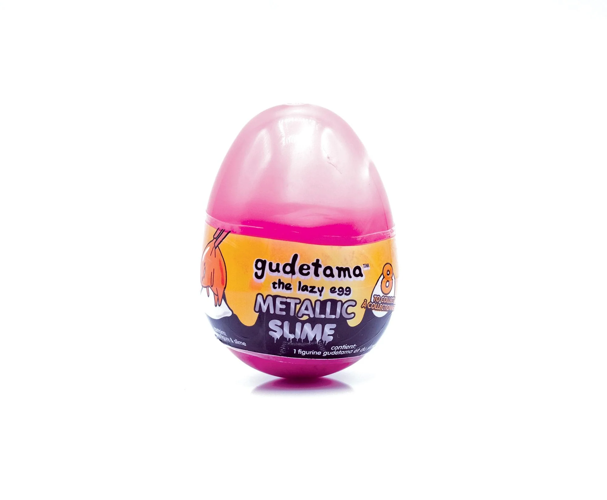 Gudetama The Lazy Egg Metallic Slime & Mini Figure | Pink