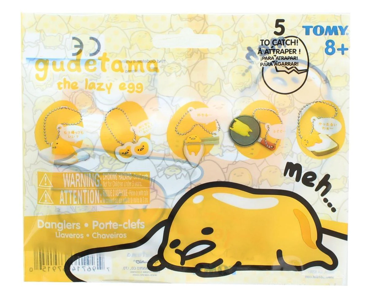 Gudetama the Lazy Egg Series 1 Blind Bag Dangler Keychain - One Random