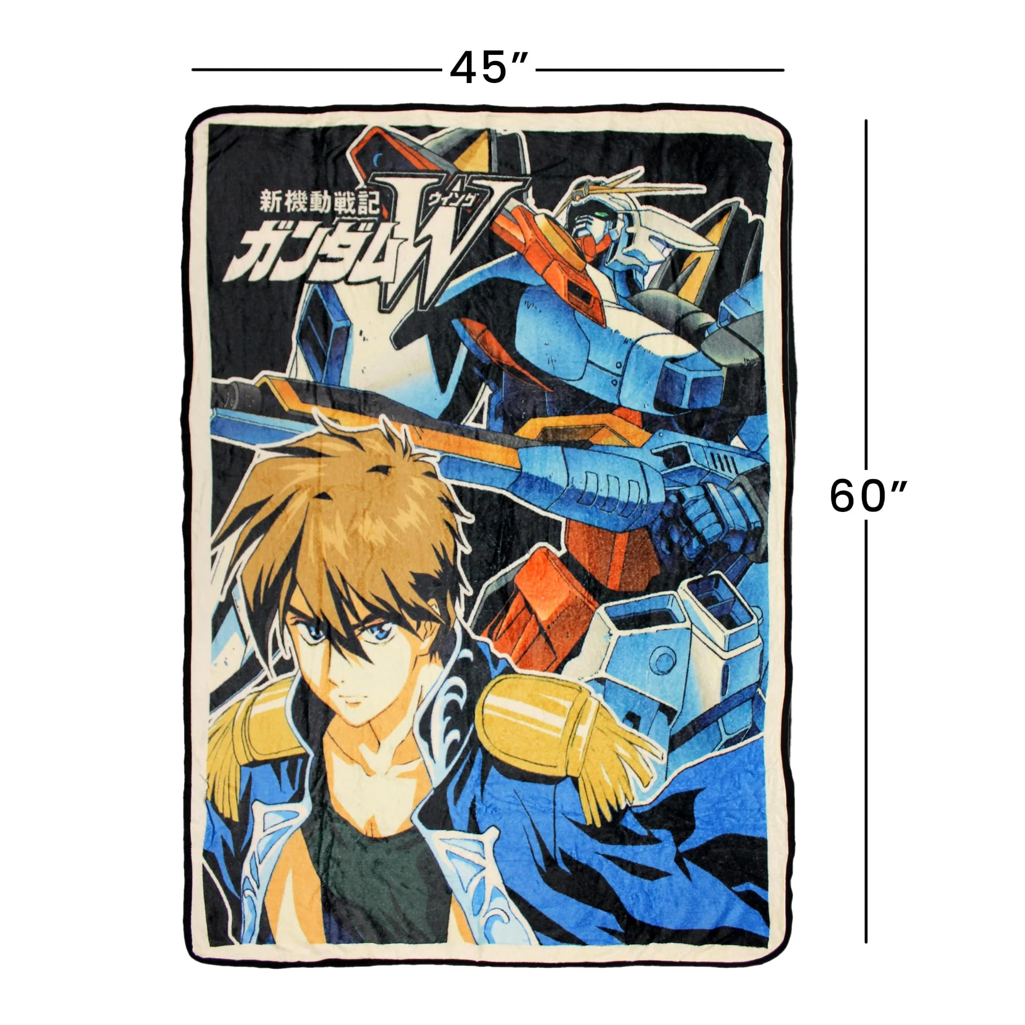 Gundam Wing 45 x 60 Inch Fleece Throw Blanket & Sticker - Image 2