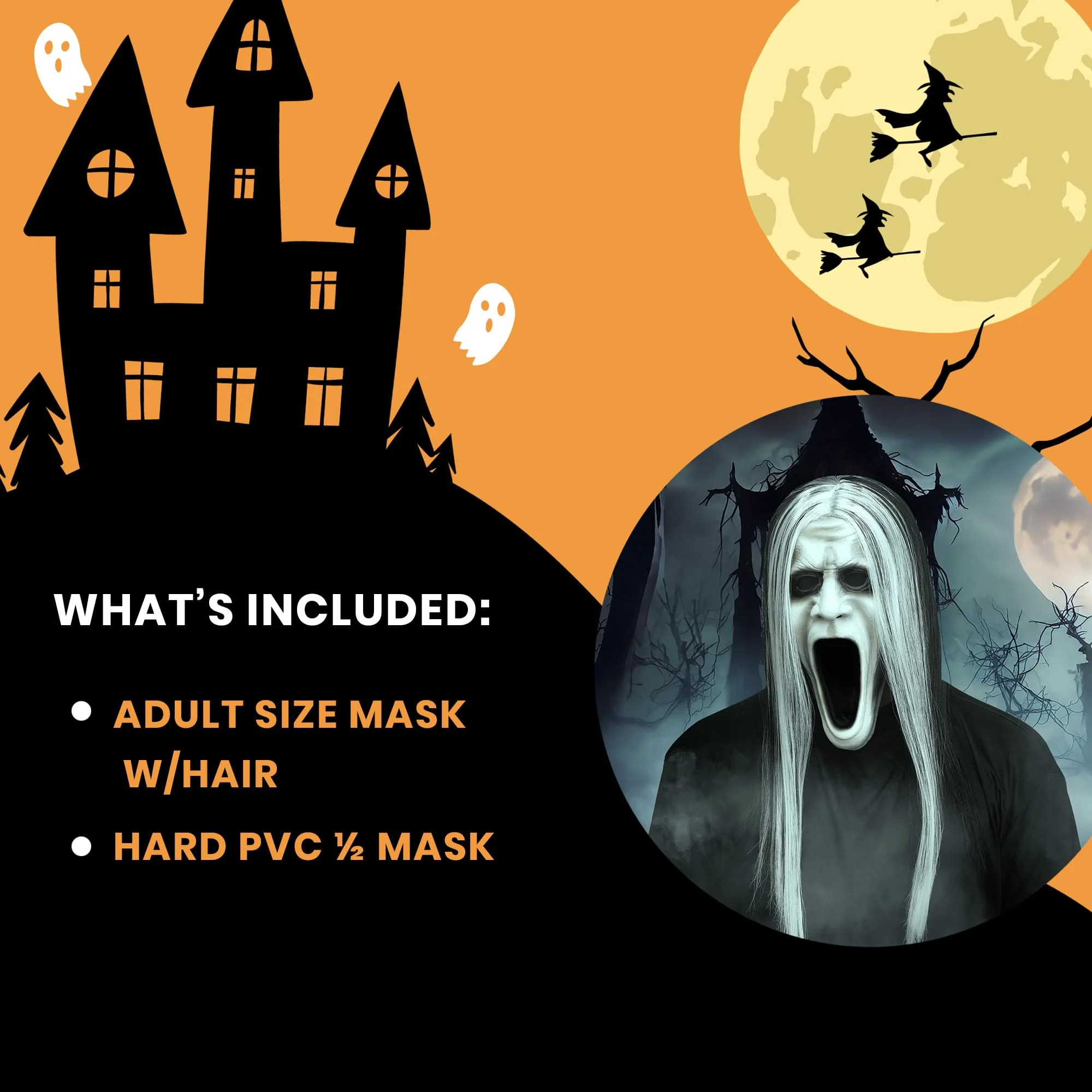 Hairy Screamer Adult Costume Mask - Image 3