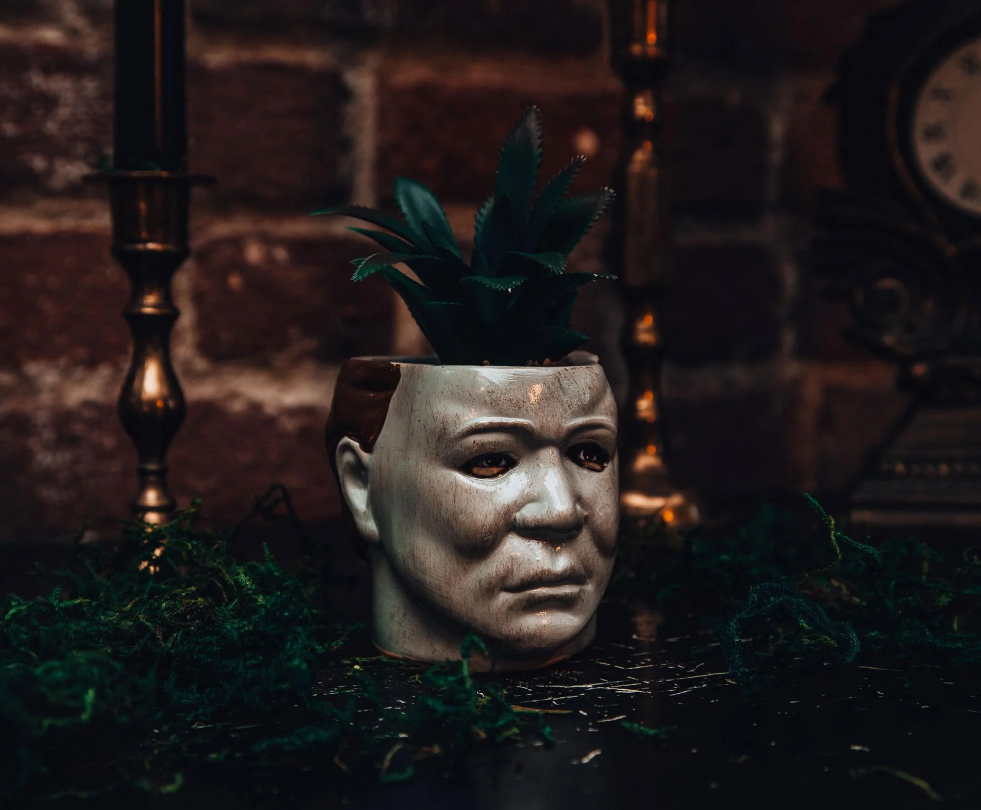 Halloween Michael Myers 3-Inch Ceramic Mini Planter With Artificial Succulent - Image 6