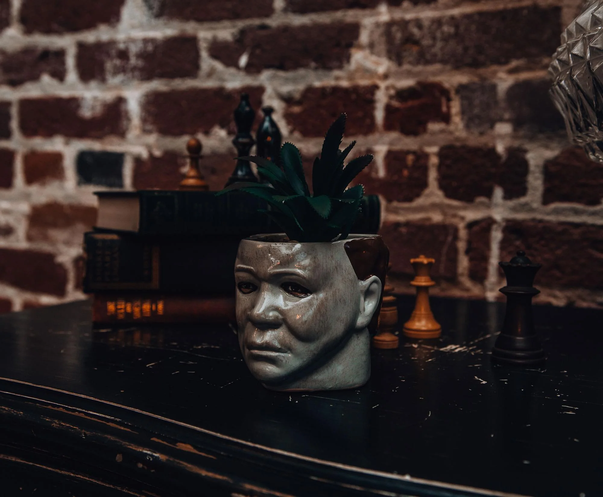 Halloween Michael Myers 3-Inch Ceramic Mini Planter With Artificial Succulent - Image 7